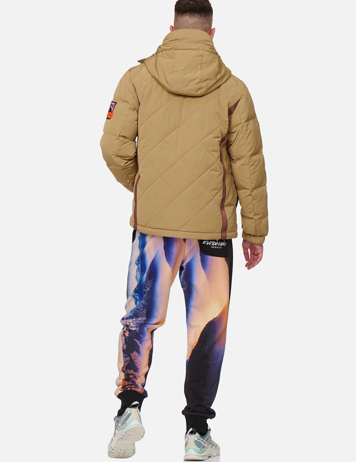 Contrast Webbing Strap Quilted Down Jacket - 5