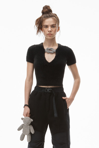 Alexander Wang CRYSTAL KNOT TOP IN FAUX FUR outlook