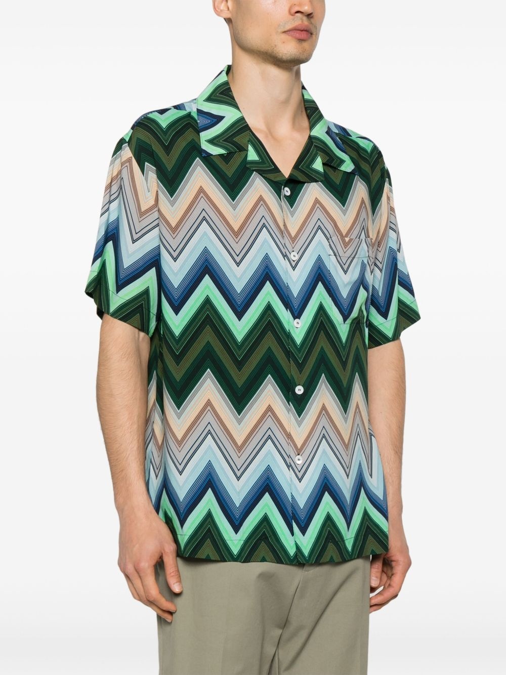 zigzag-print shirt - 3