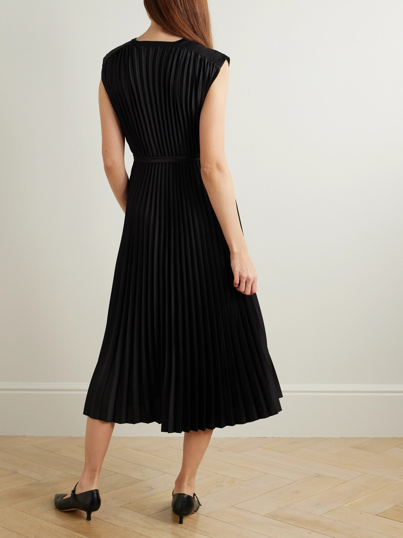 Volta Belted Plissé Satin Midi Dress 3