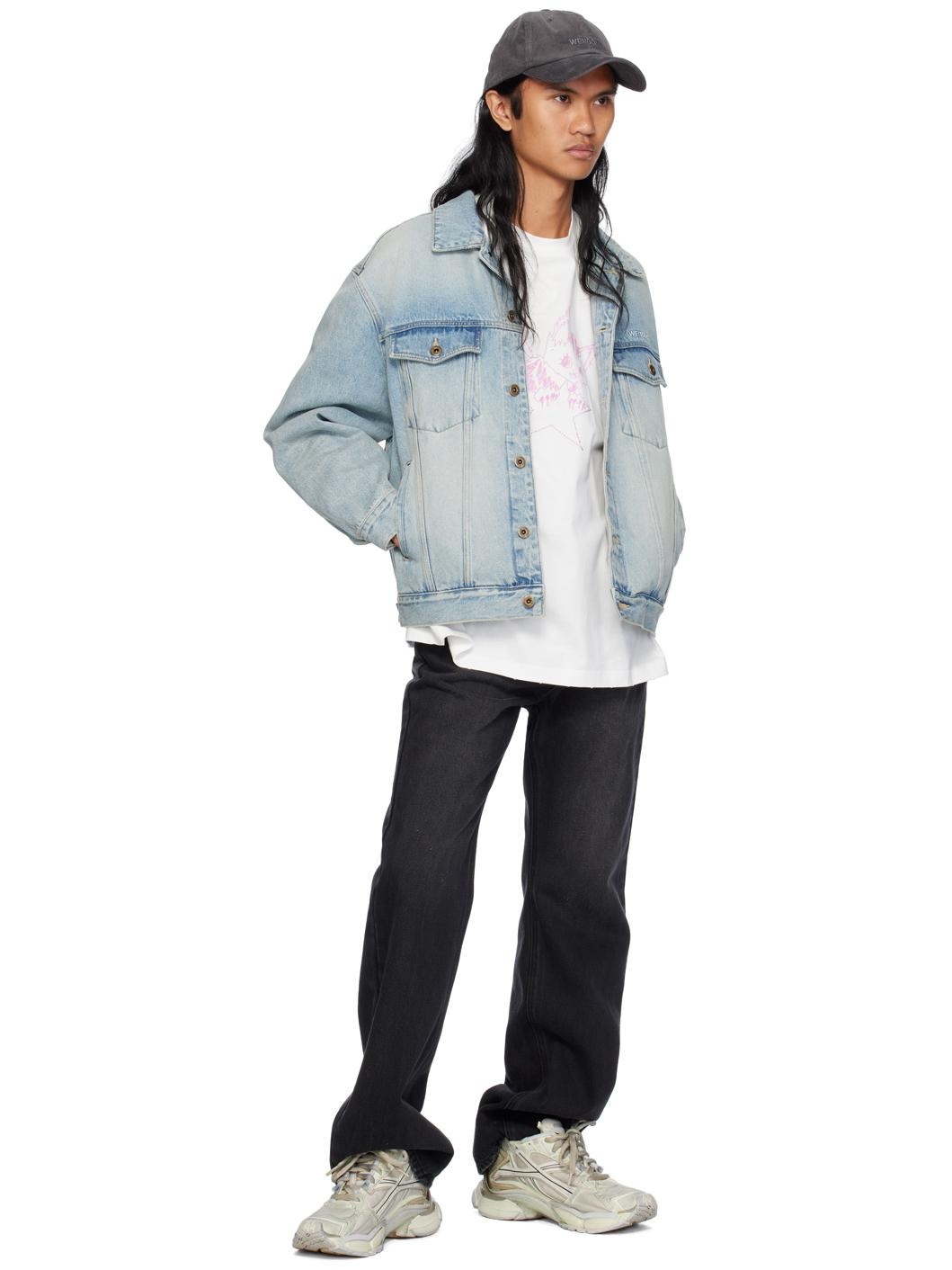 Blue Washed Denim Jacket - 4