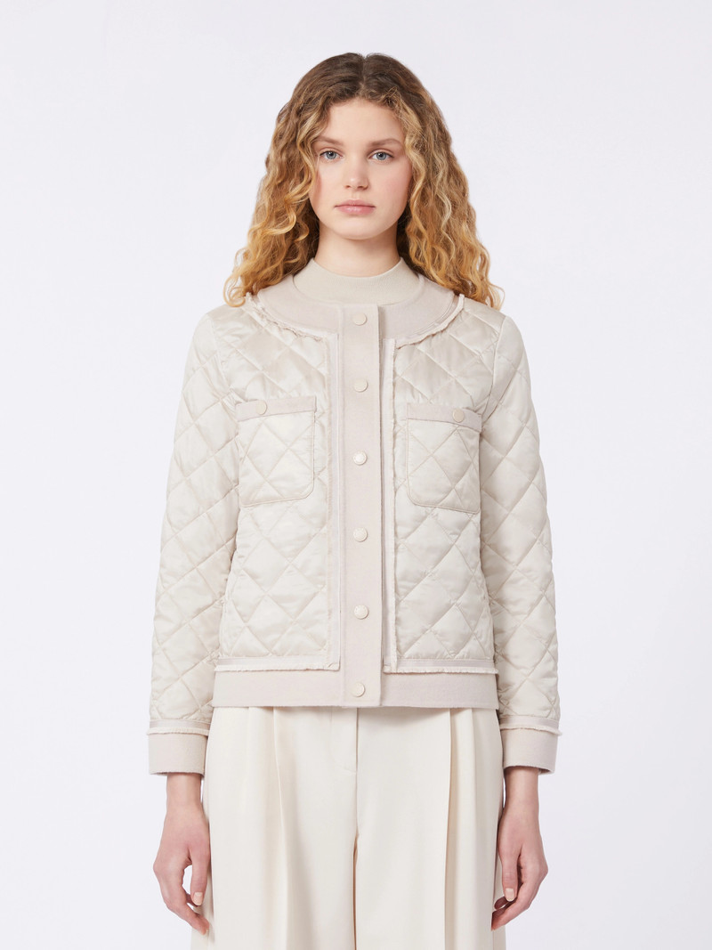 FERRO Padded cropped jacket in water-repellent canvas - SAND 3
