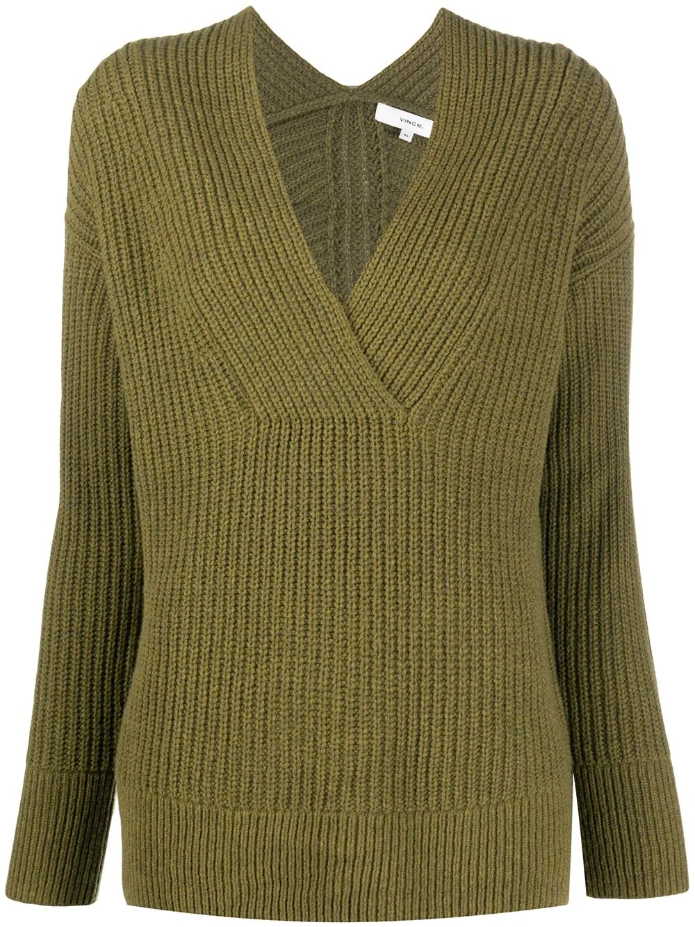 knitted V-neck jumper - 1