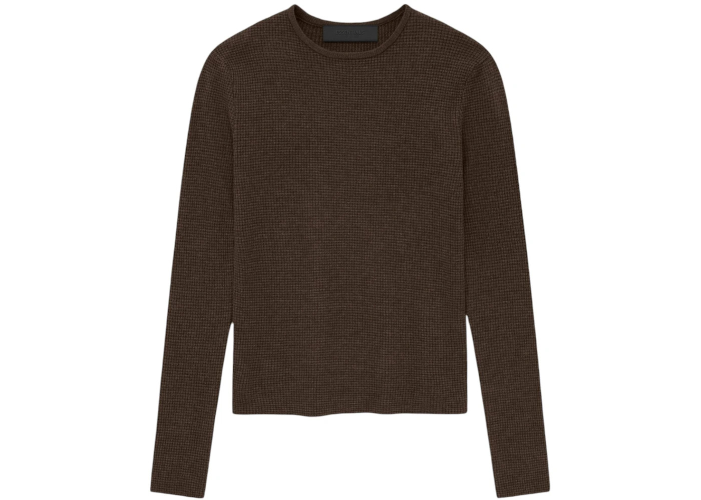 Fear of God Essentials Women's Waffle Fitted Long Sleeve Sweater Brown - 1