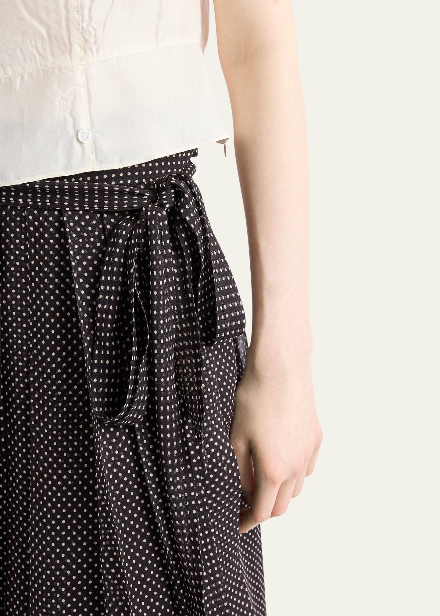 Pleated Chiffon Printed Skirt - 5