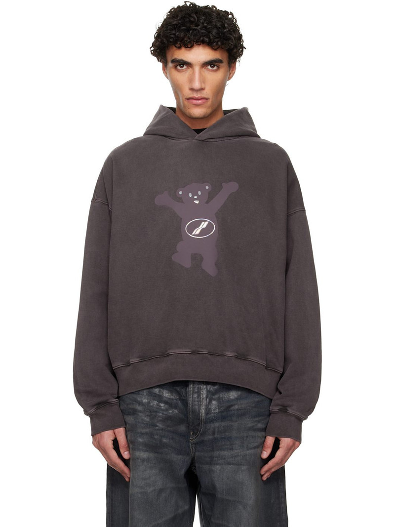 Gray Pigment New Teddy Logo Hoodie 1