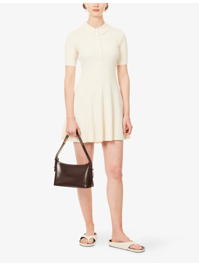 PAIGE Olie Collared Rib-Knit Mini Dress outlook