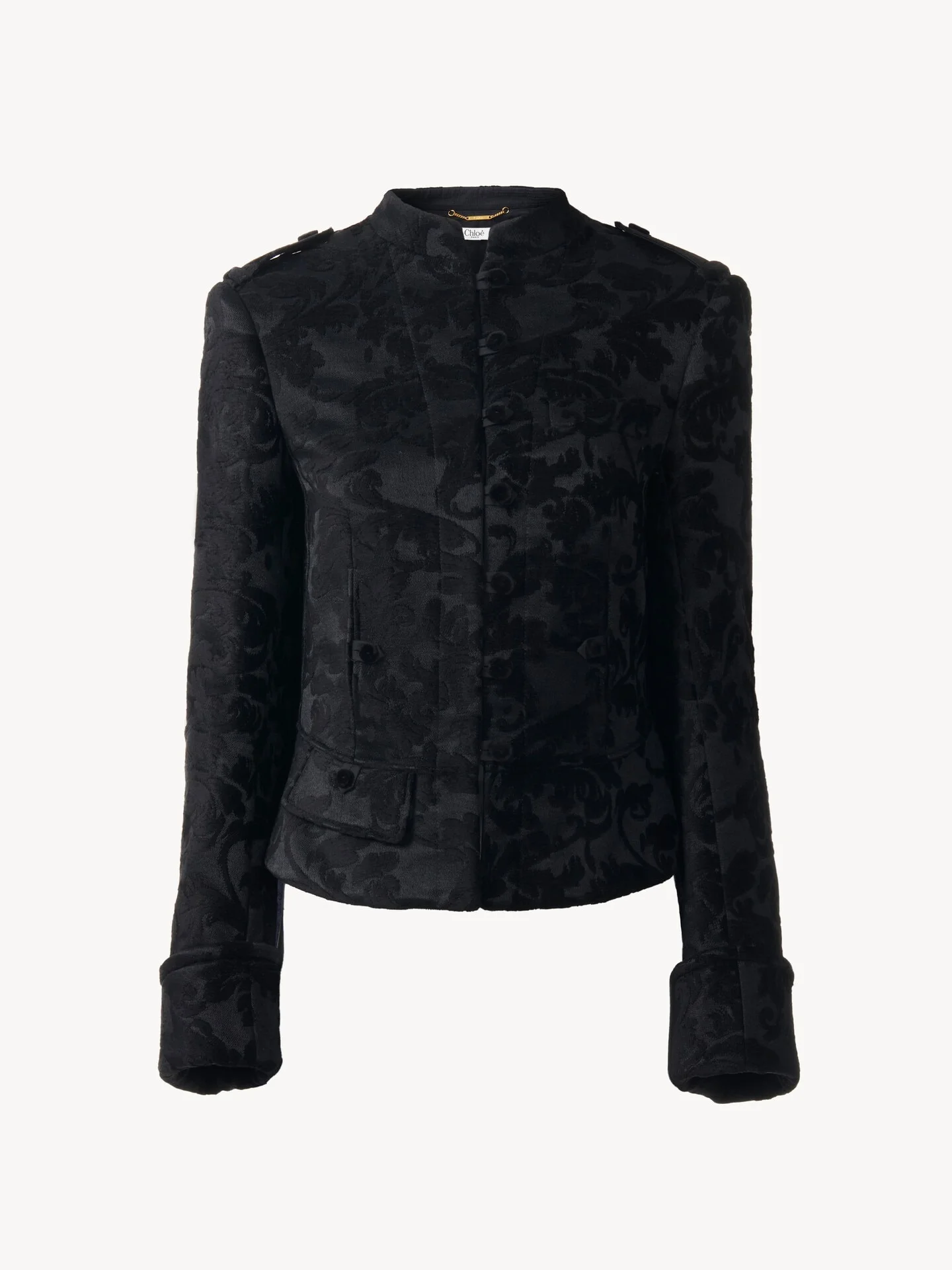 FITTED JACKET IN FLORAL VELVET - 1
