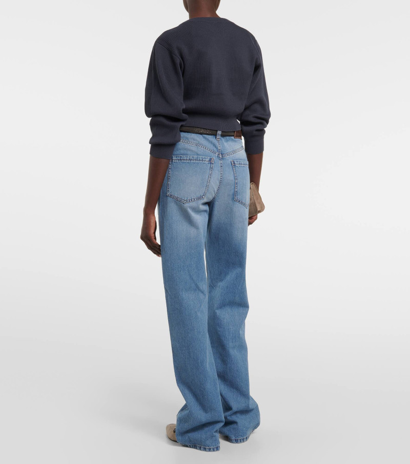 Cropped ribbed-knit cotton sweater 3