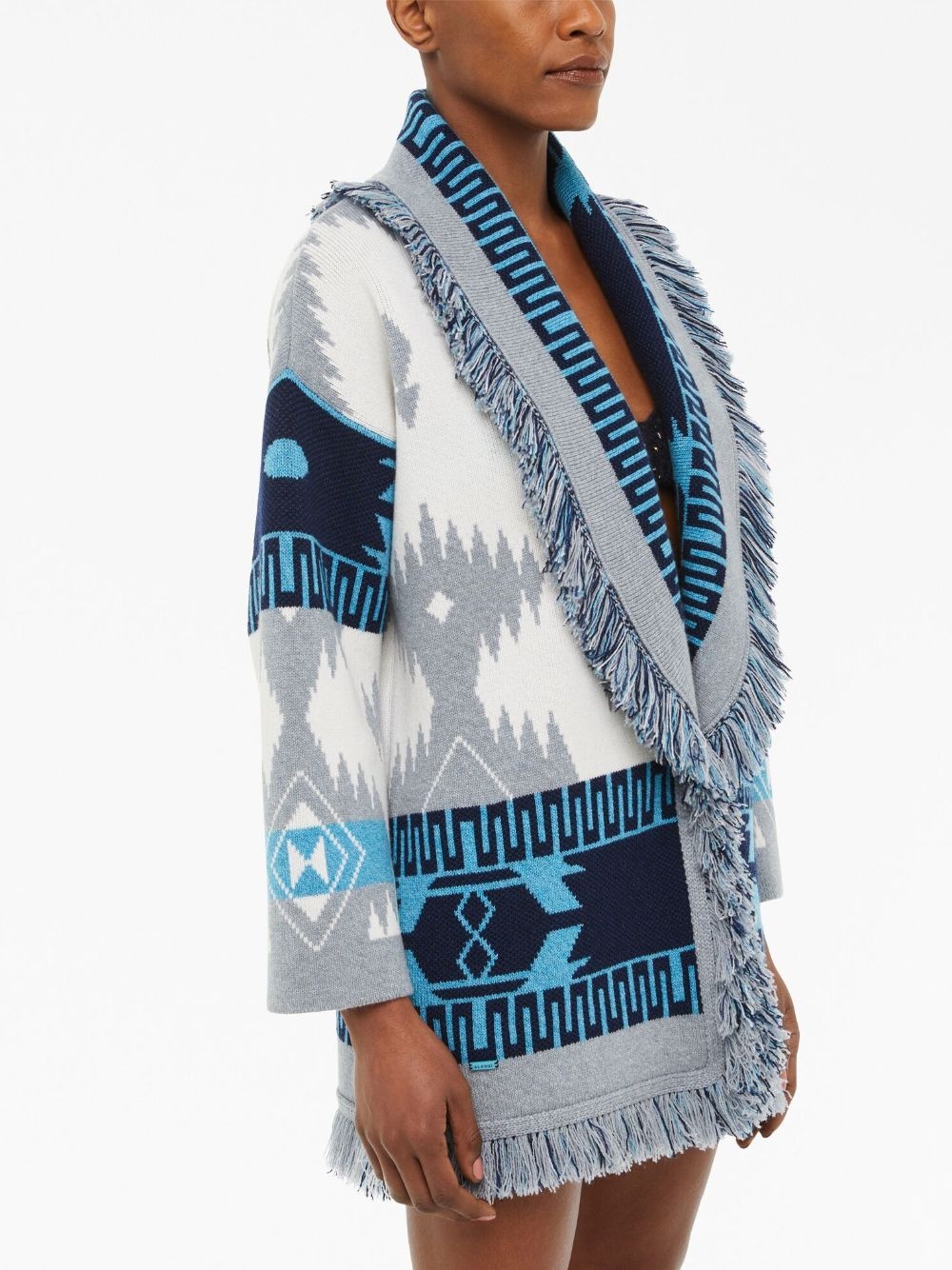 Icon Jacquard fringed cardigan - 5