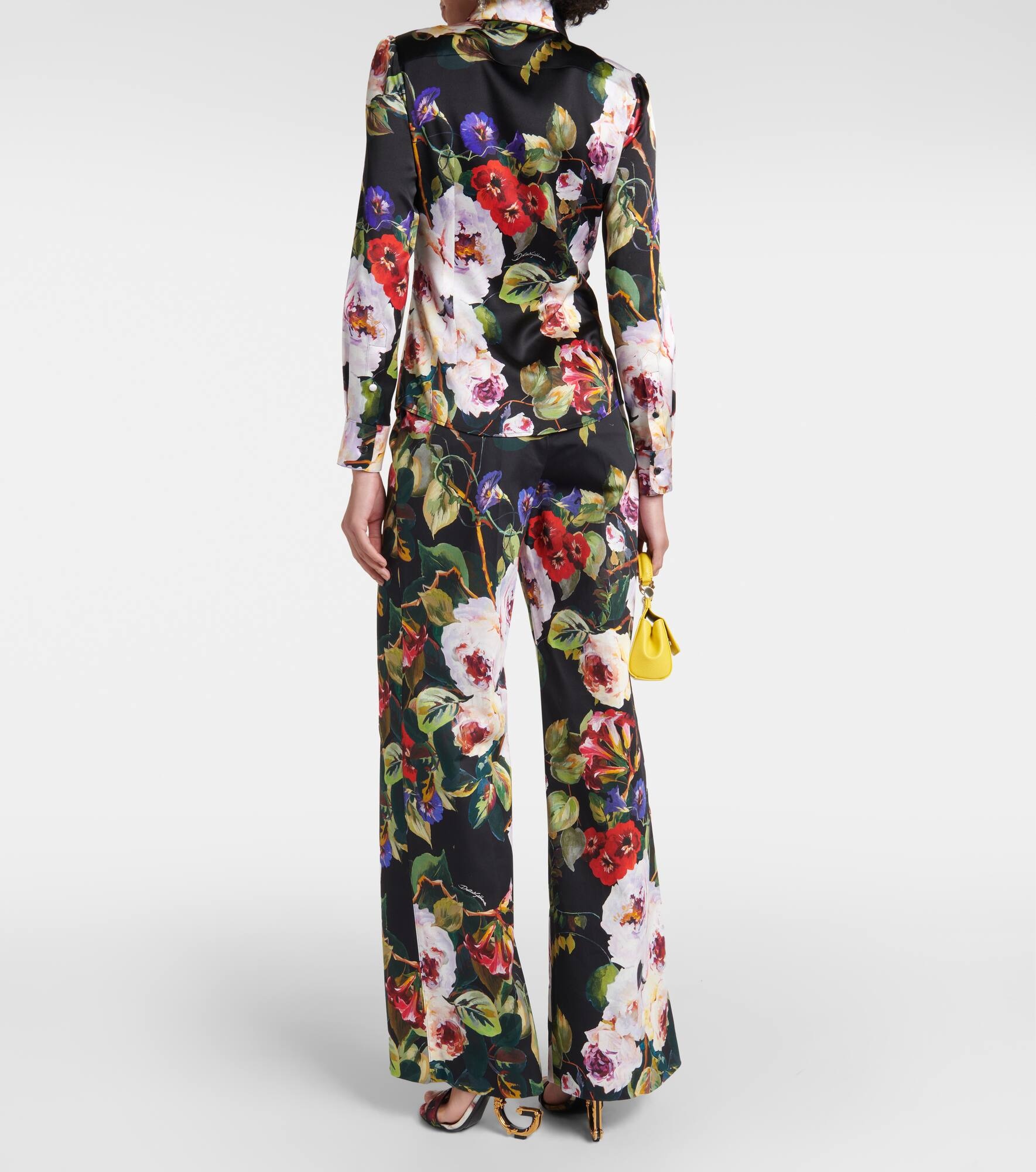 Floral silk-blend satin shirt - 3