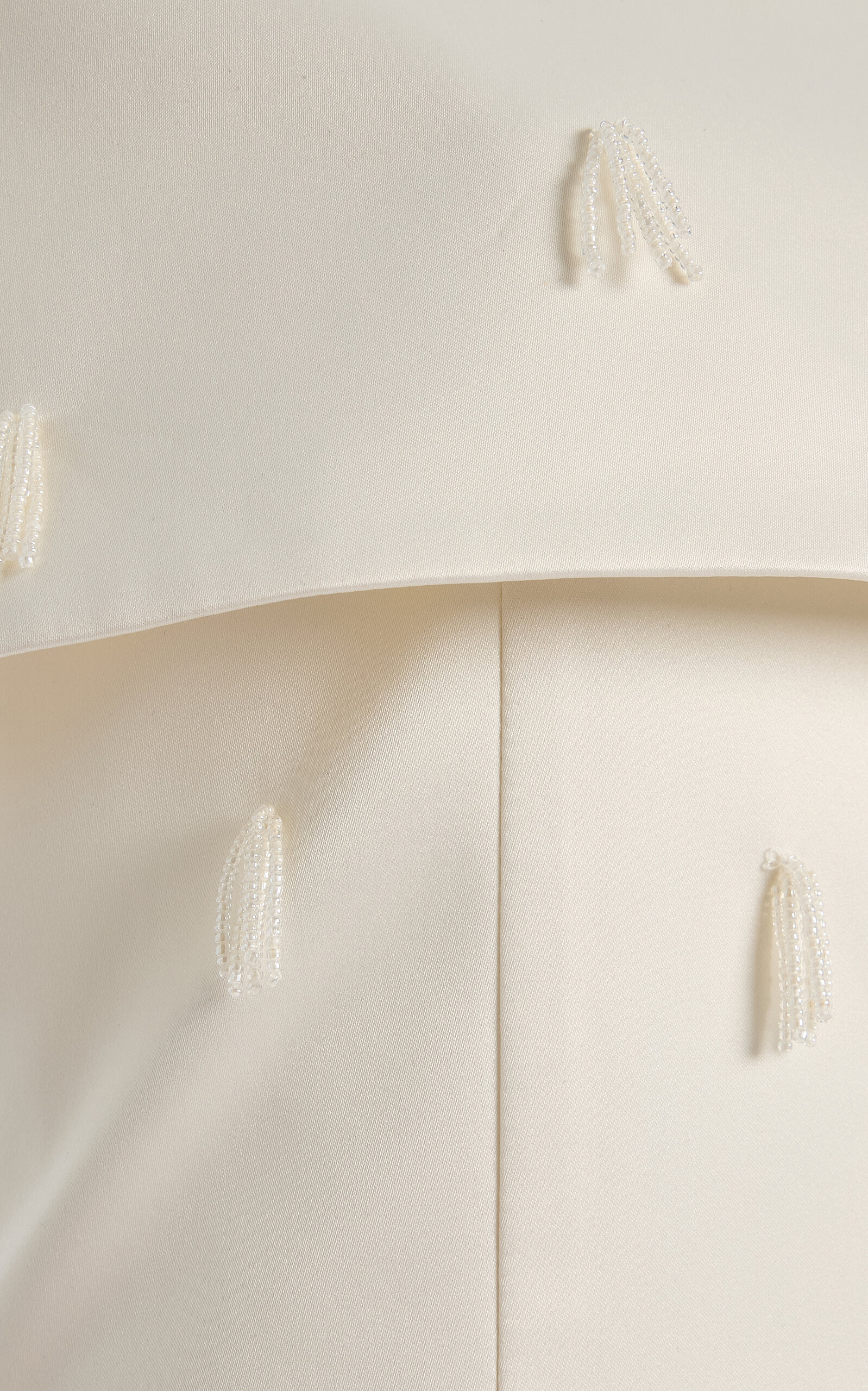 Beaded Satin Mini Dress ivory - 5