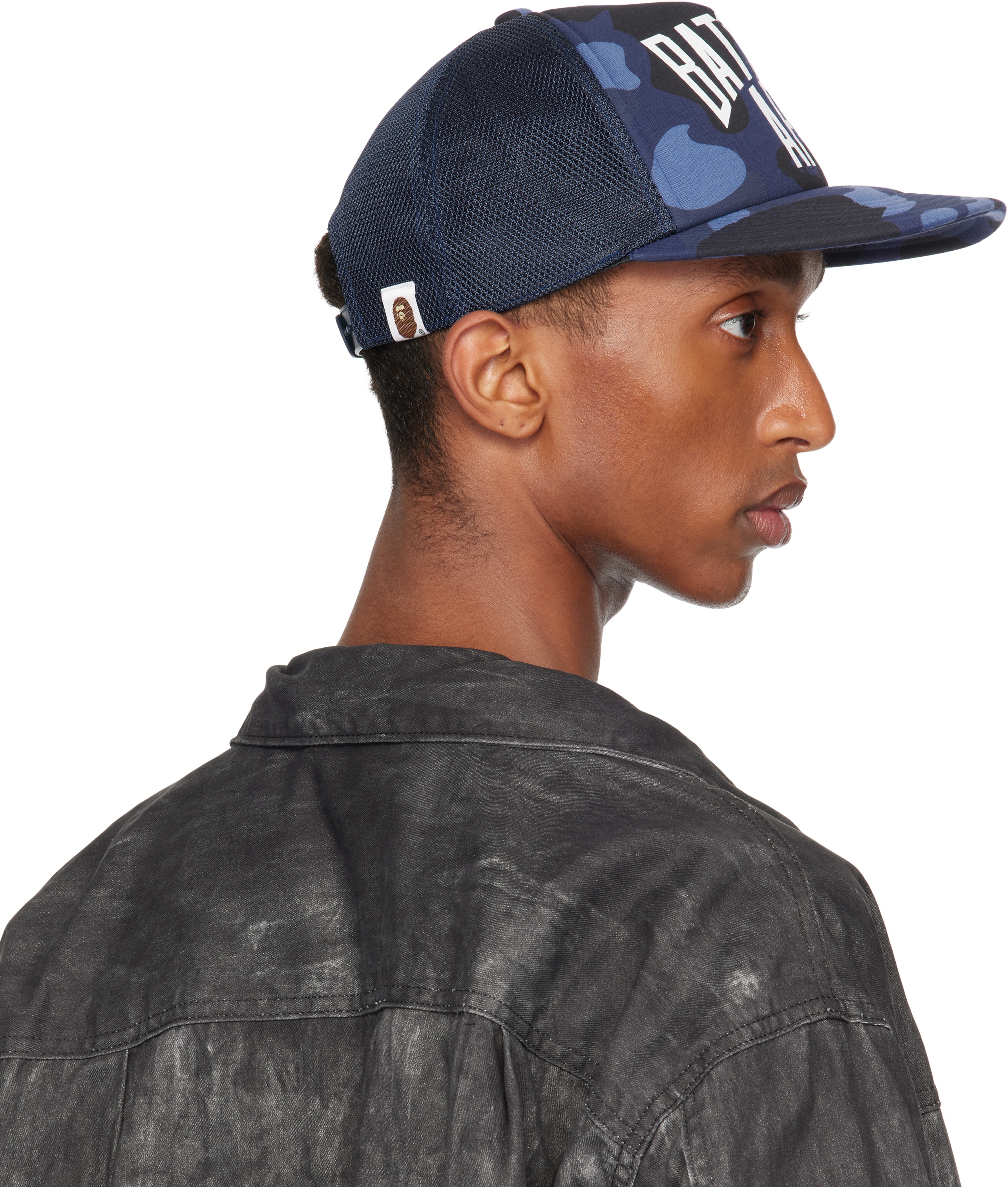 Navy Color Camo NYC Logo Mesh Cap - 3