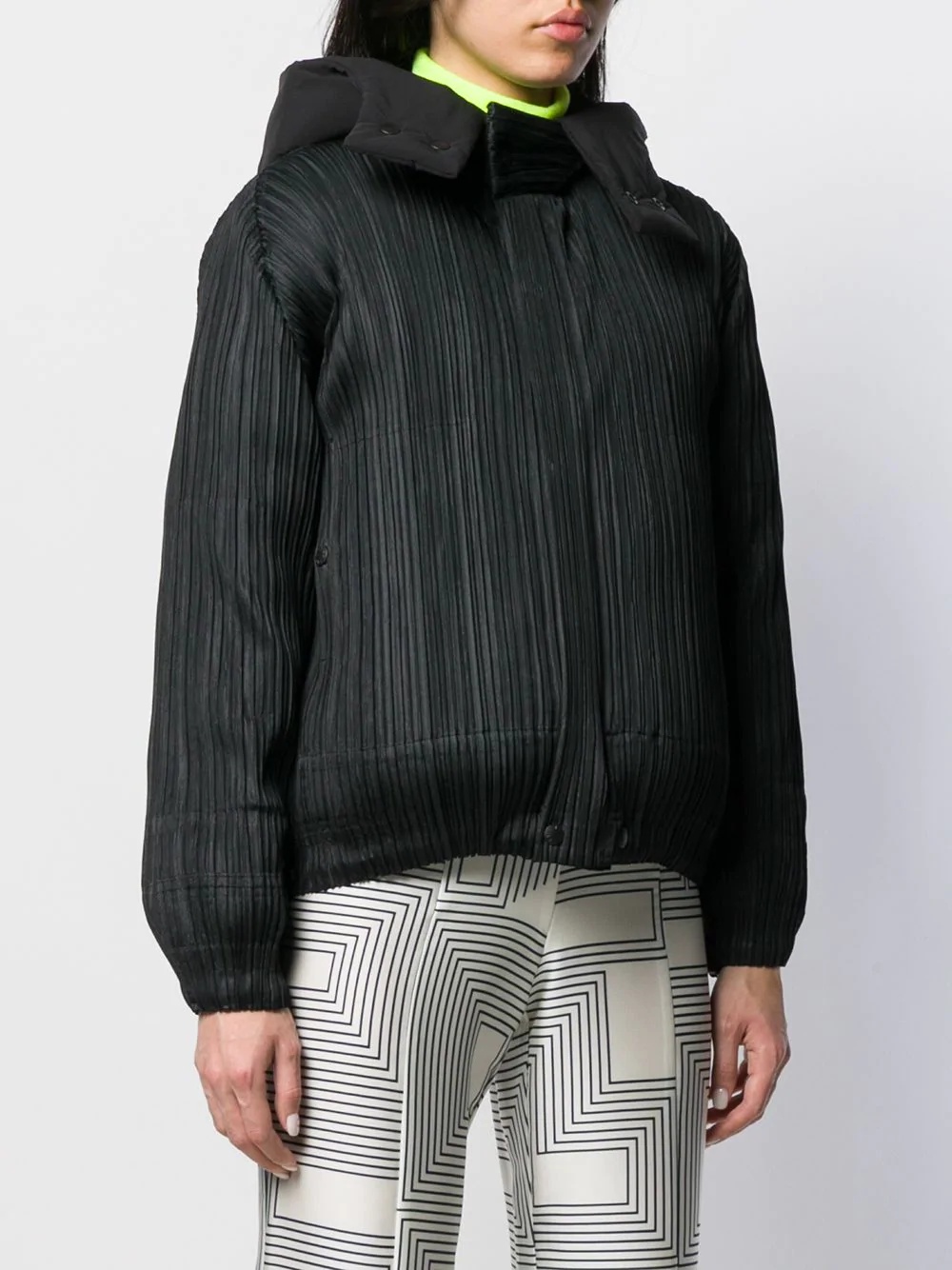 pleated bomber jacket - 3