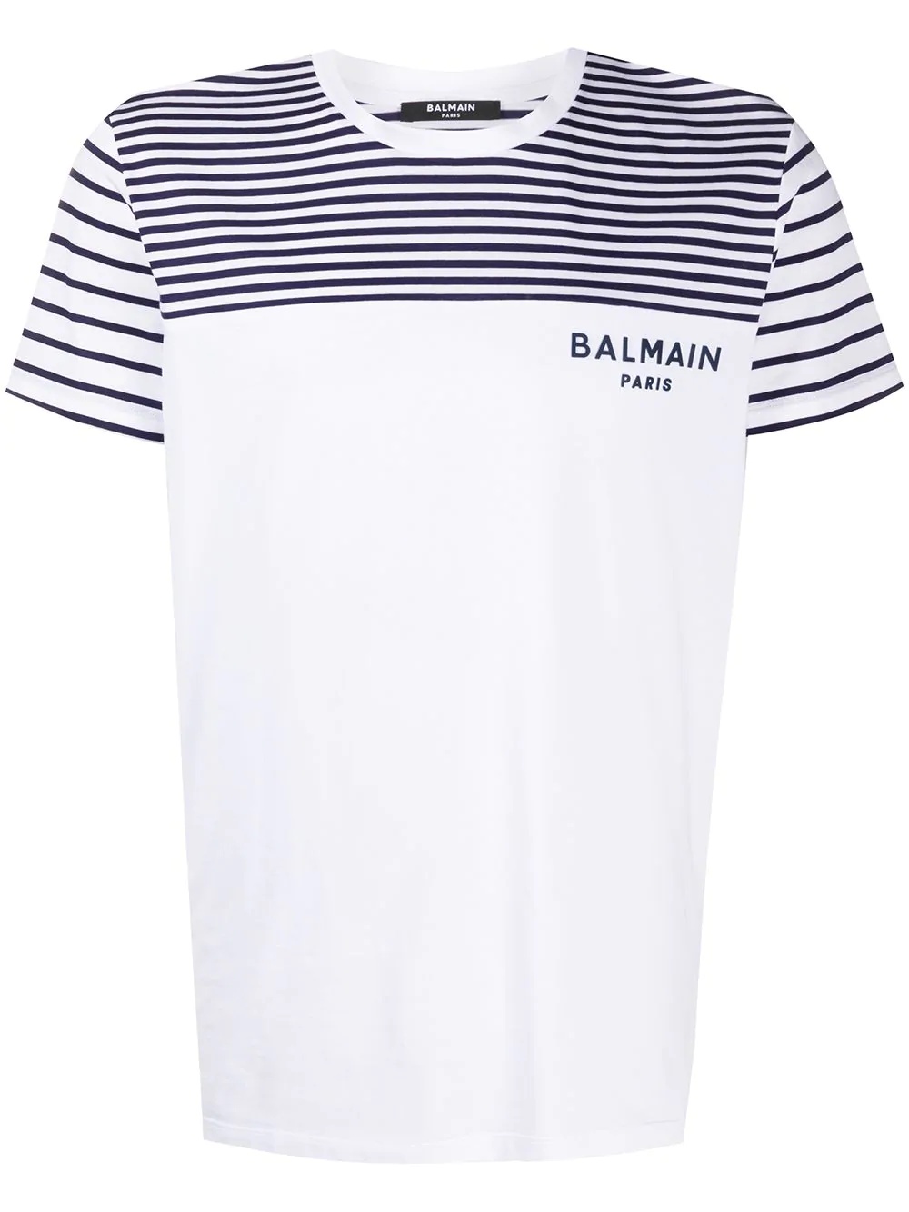 stripe panel cotton T-shirt - 1