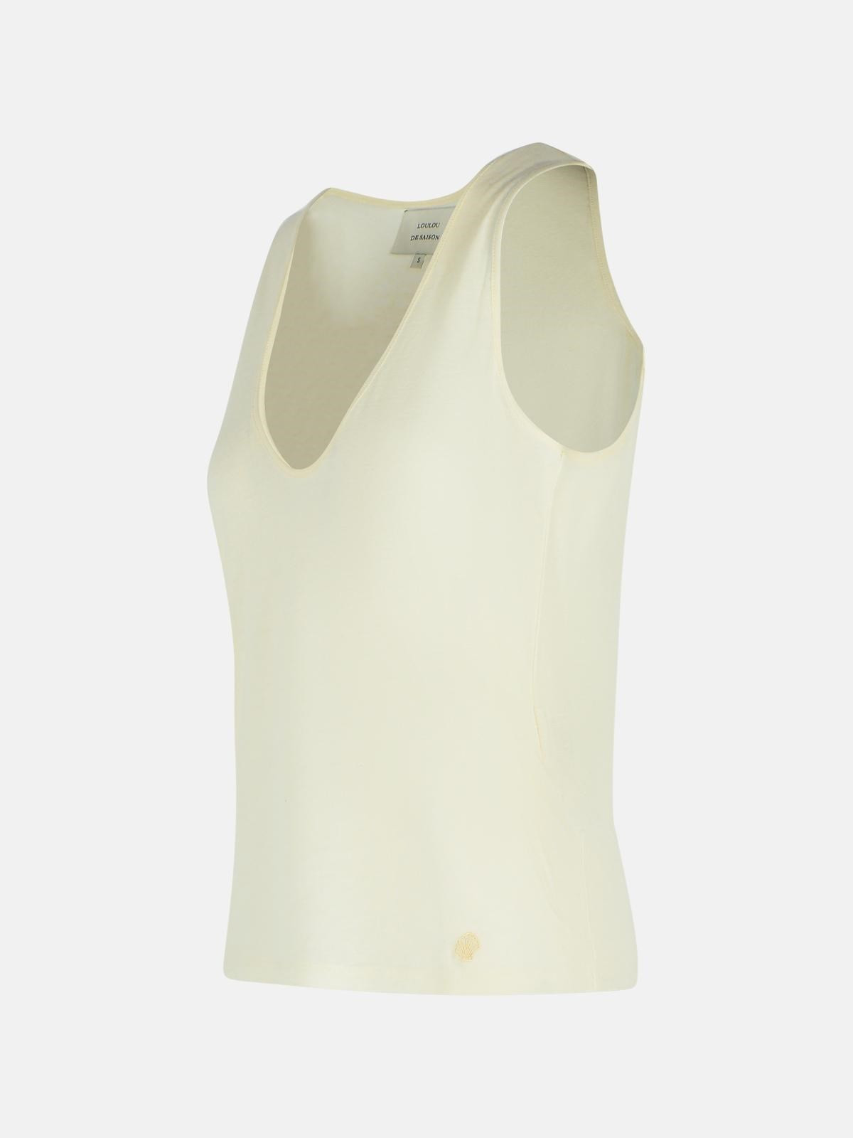 IVORY WOOL BLEND TANK TOP - 2