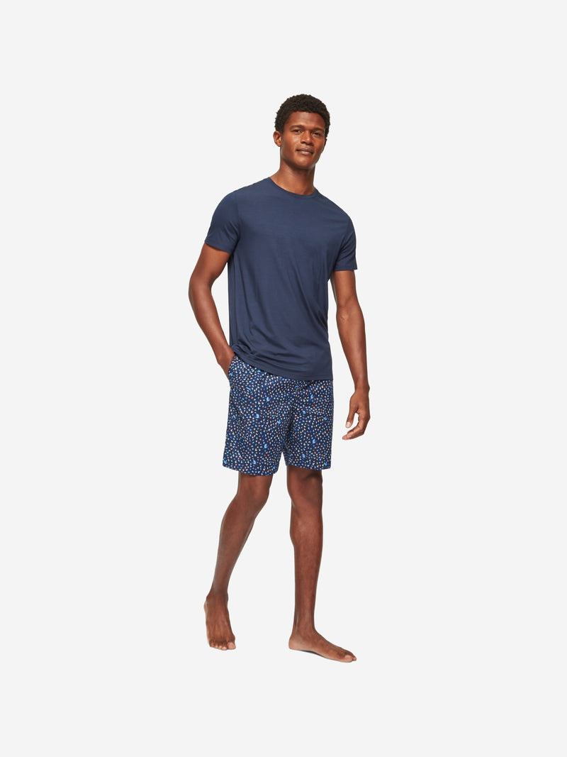 Derek Rose Men's Lounge Shorts Ledbury 58 Cotton Batiste Multi outlook