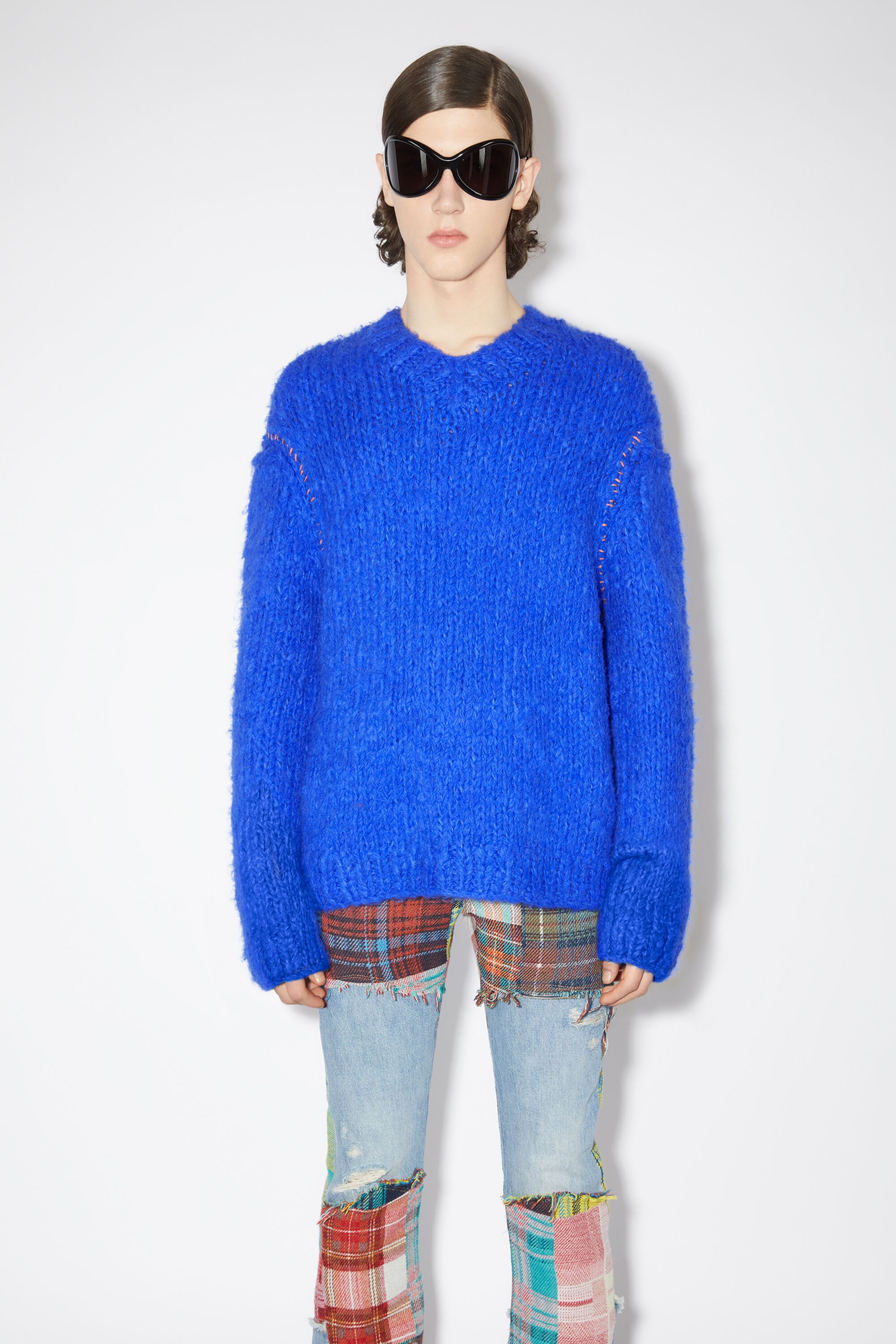 Knitted alpaca mix jumper - Deep blue - 2