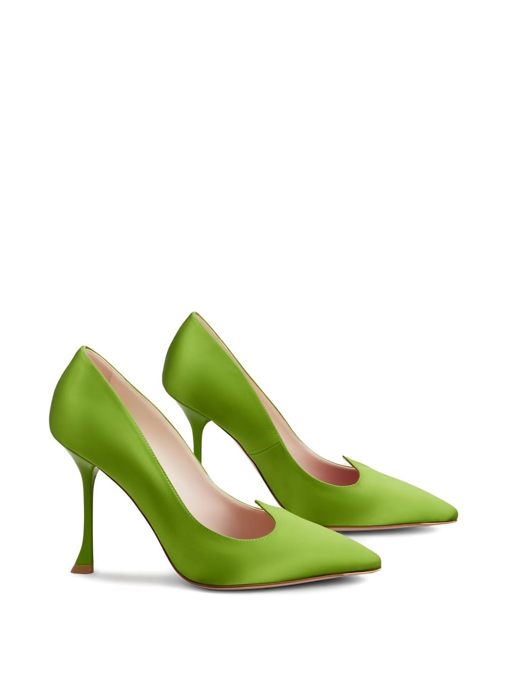 100mm heart-shaped satin pumps - 2