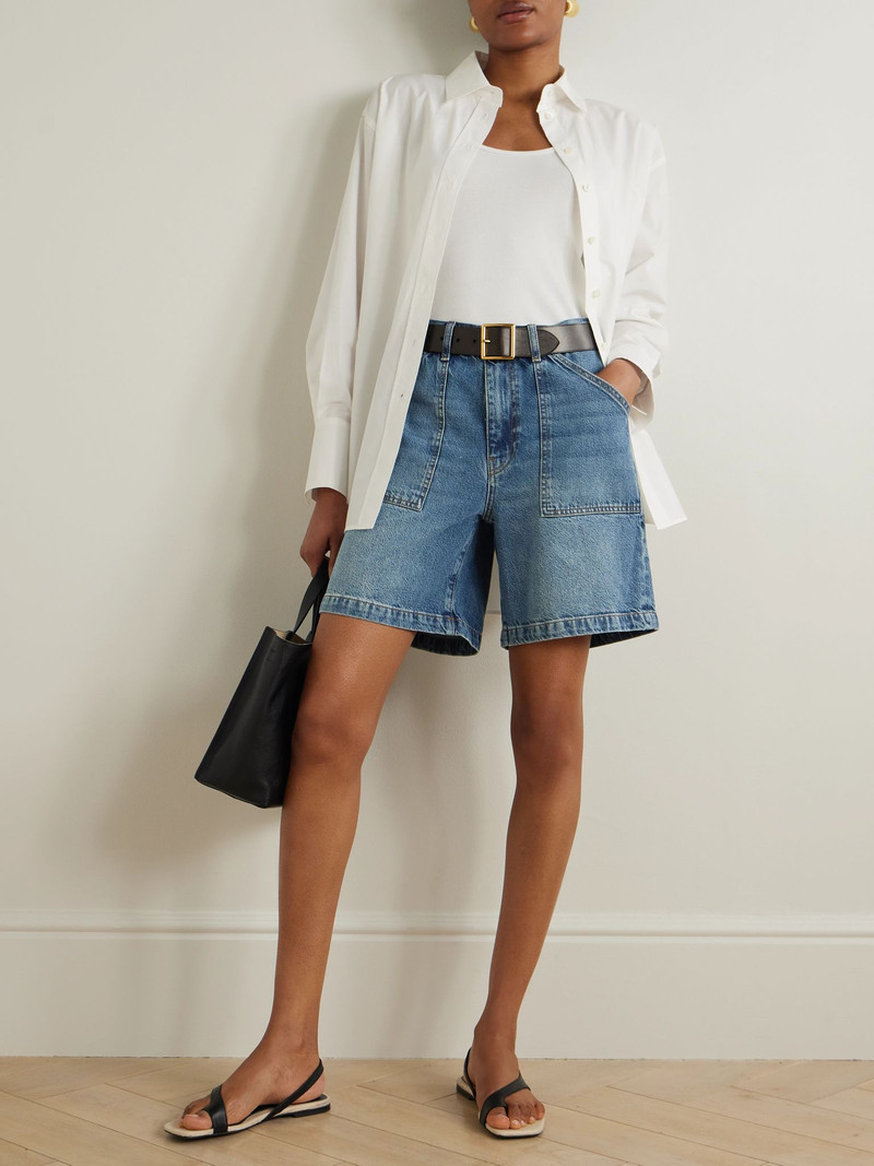FRAME The Utility organic denim shorts Mid denim outlook