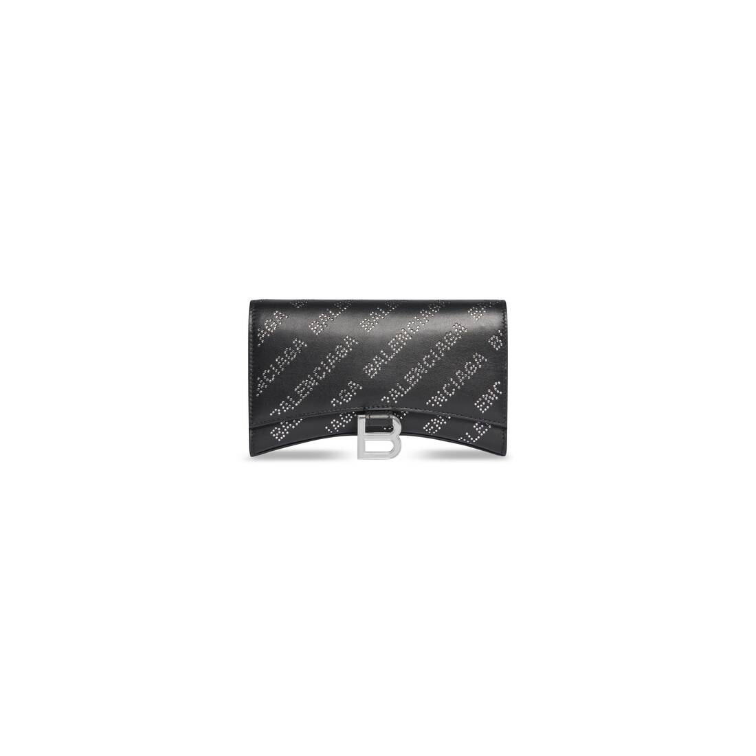 Women's Hourglass Wallet On Chain With Rhinestones in Black - 6
