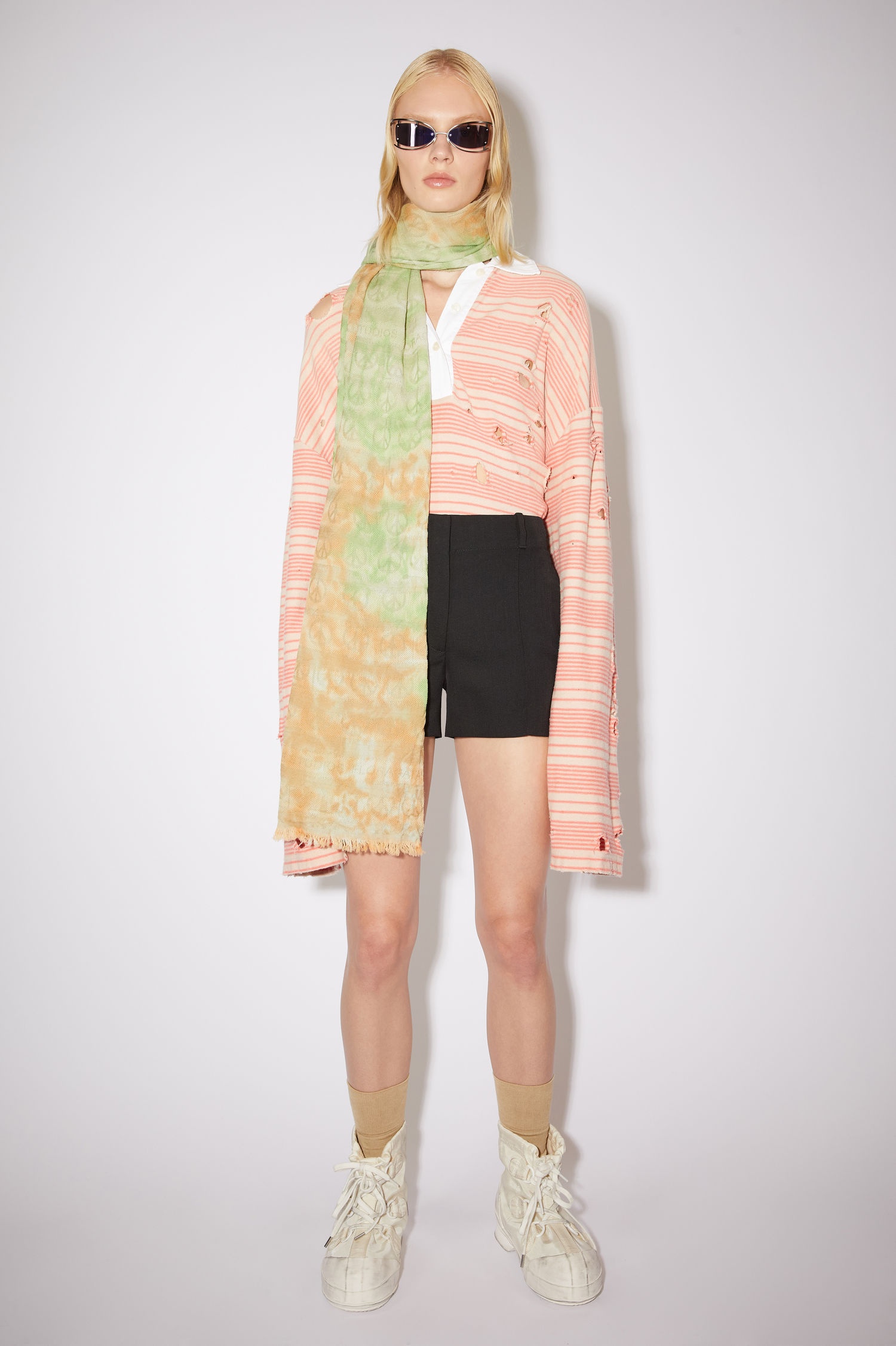 Tie-dye peace scarf - Green/orange - 3