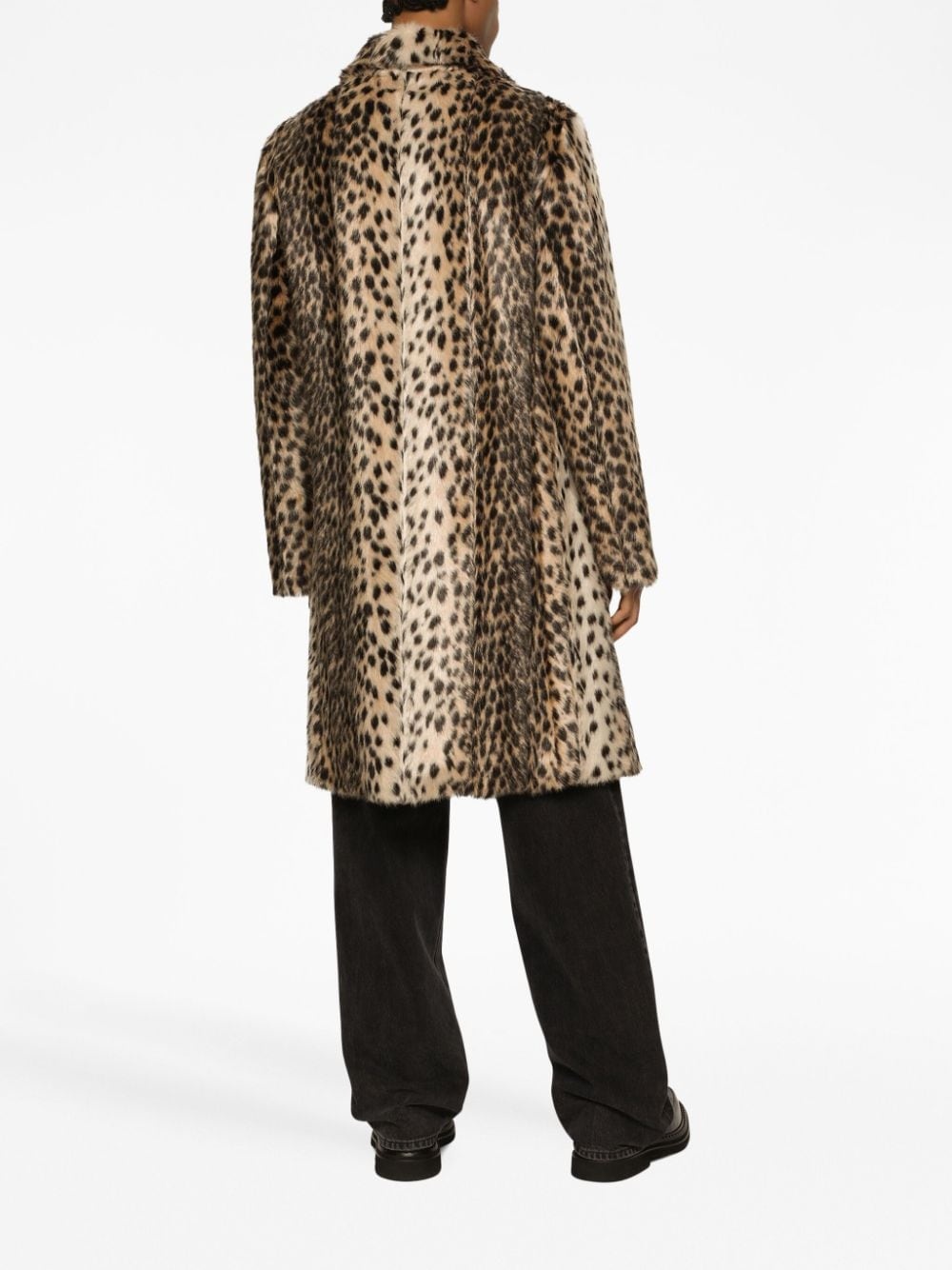 leopard-print faux fur coat - 4