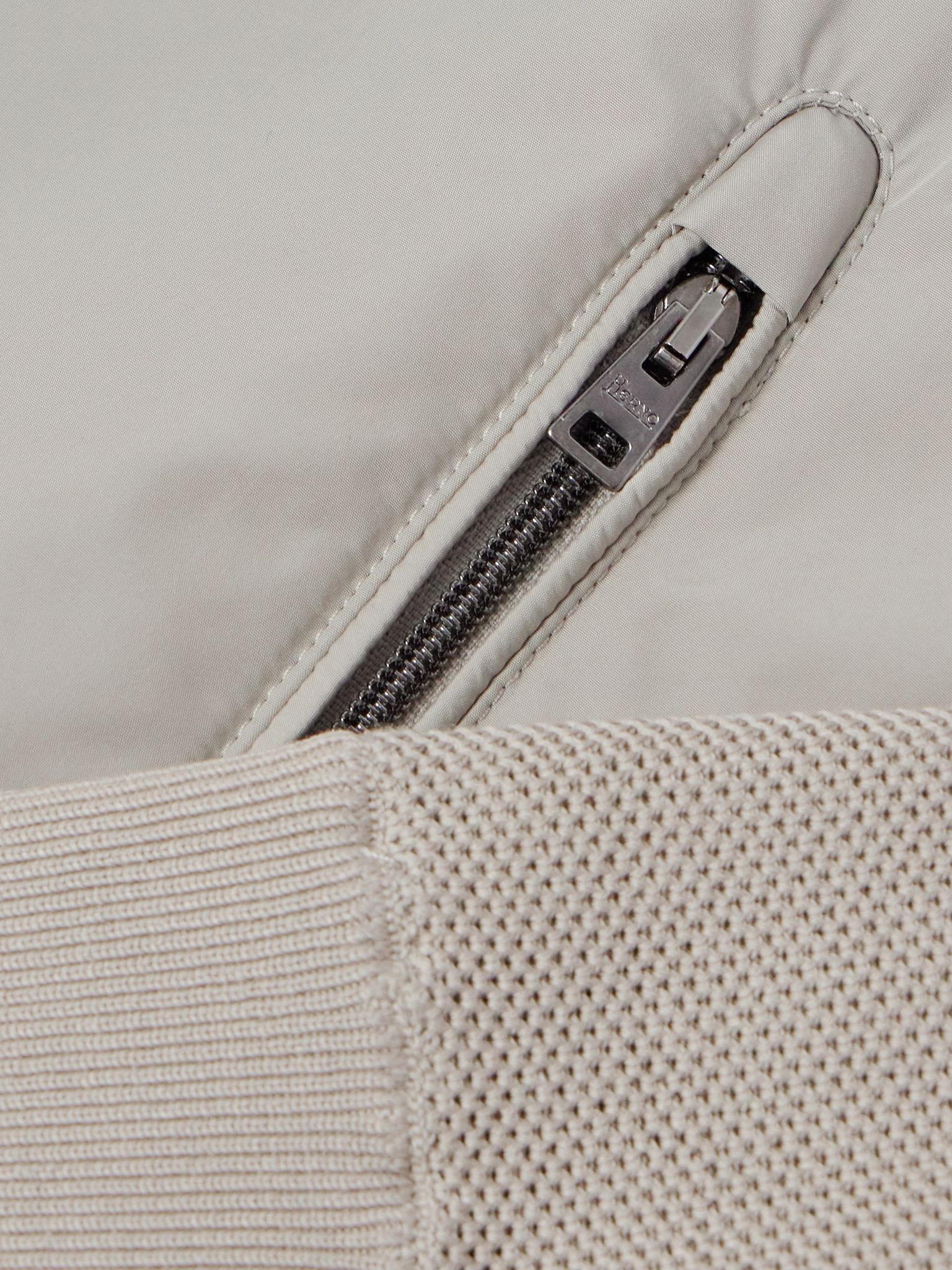 Waffle-Knit Cotton and Shell Hooded Jacket Beige - 5