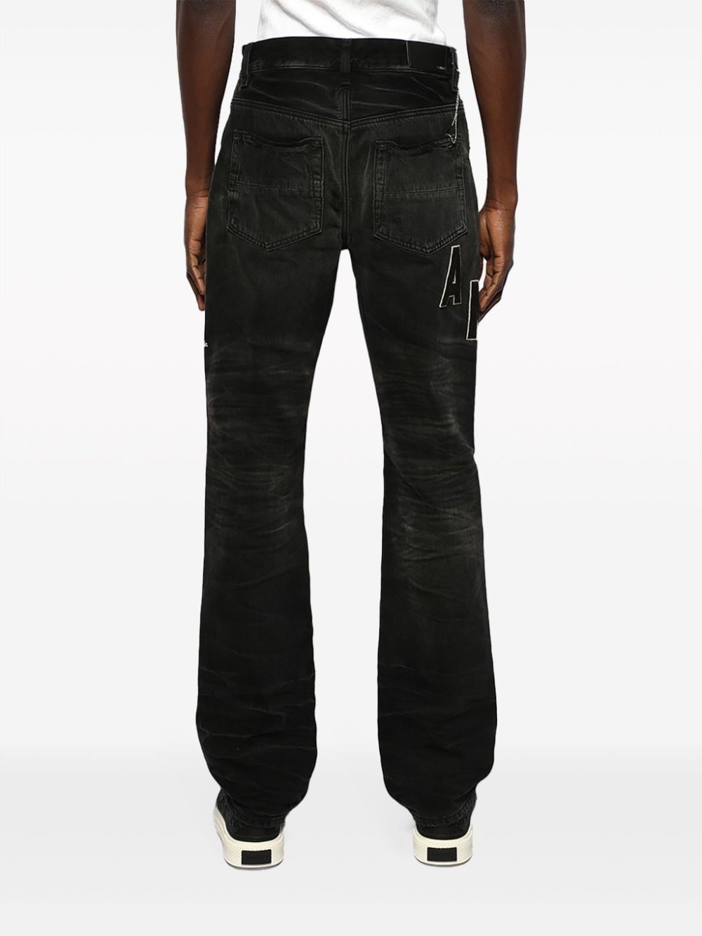 logo-patch distressed jeans - 5