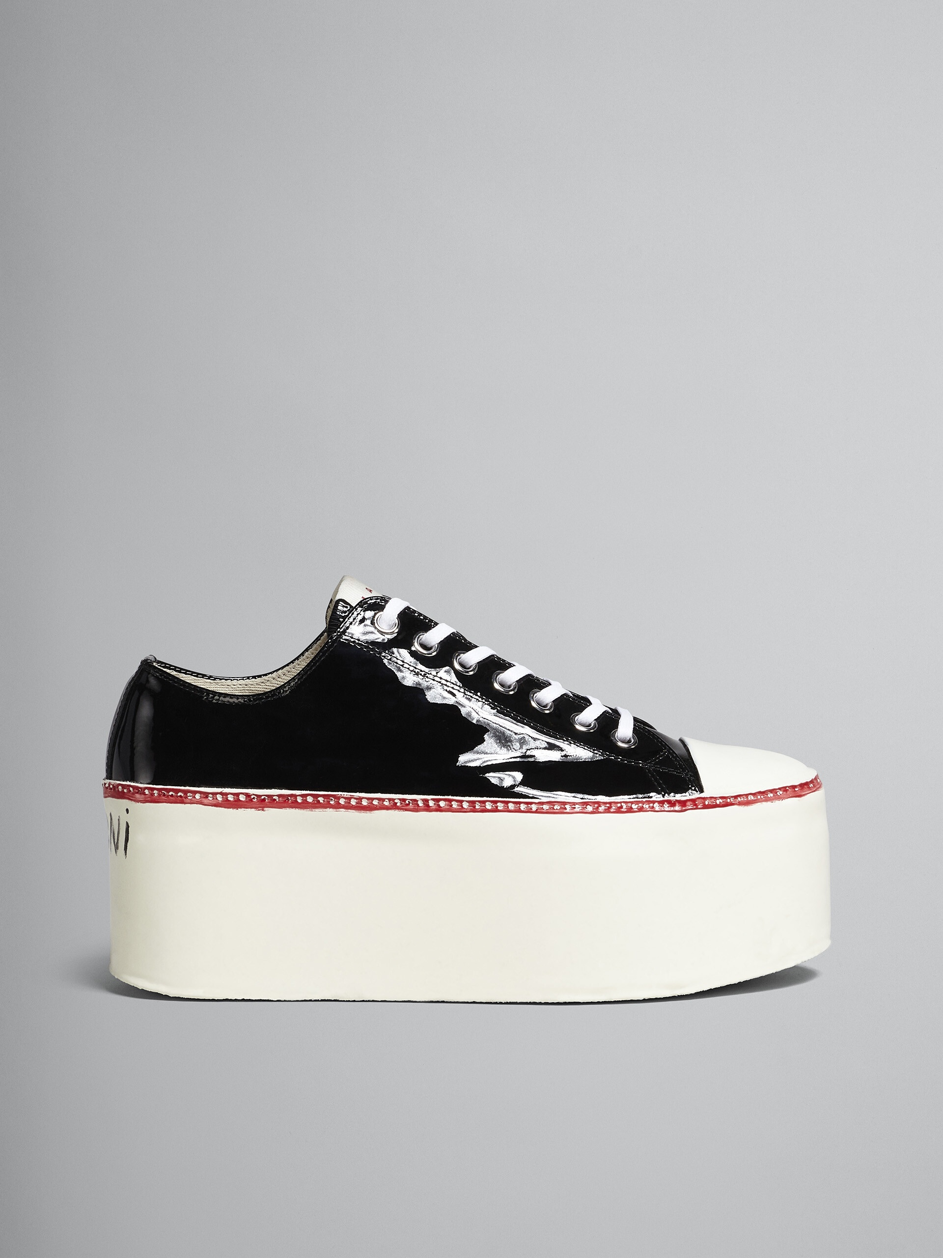 PATENT LEATHER PLATFORM SNEAKER - 1