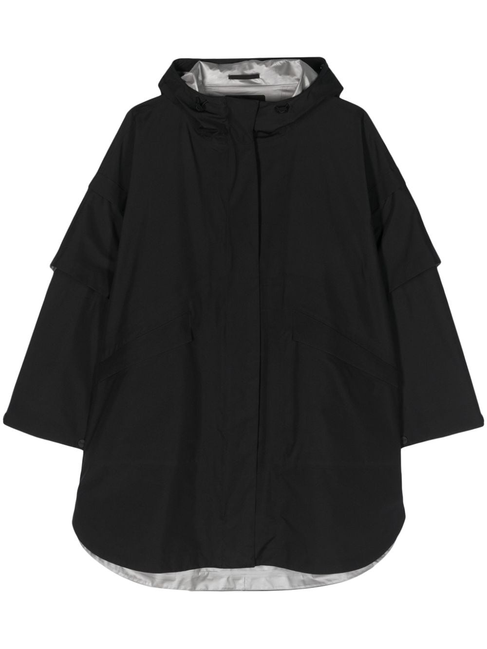 hooded cape coat - 1