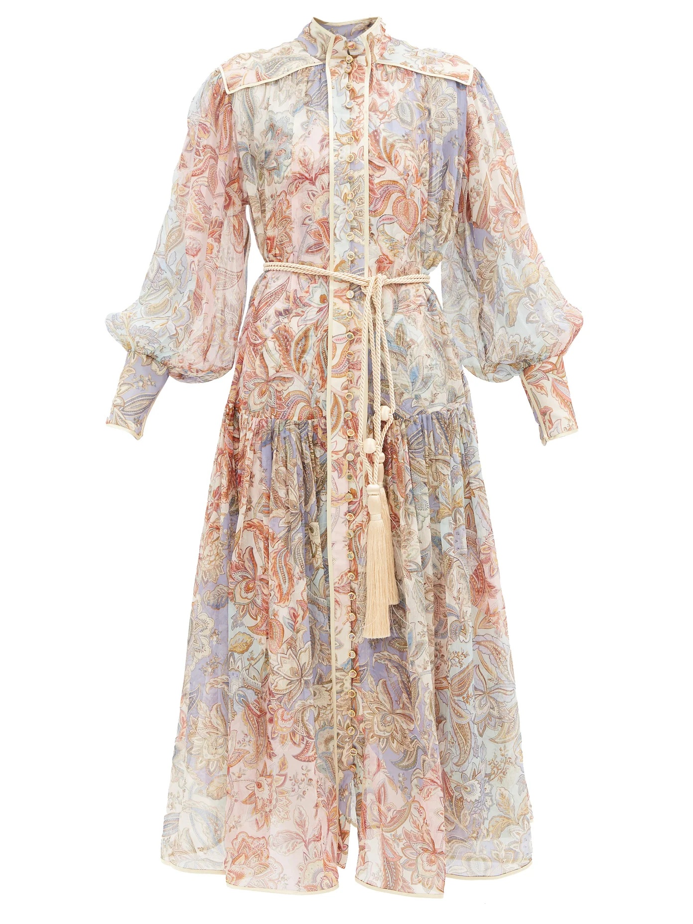 Lucky Jacobean-print silk-georgette dress - 1