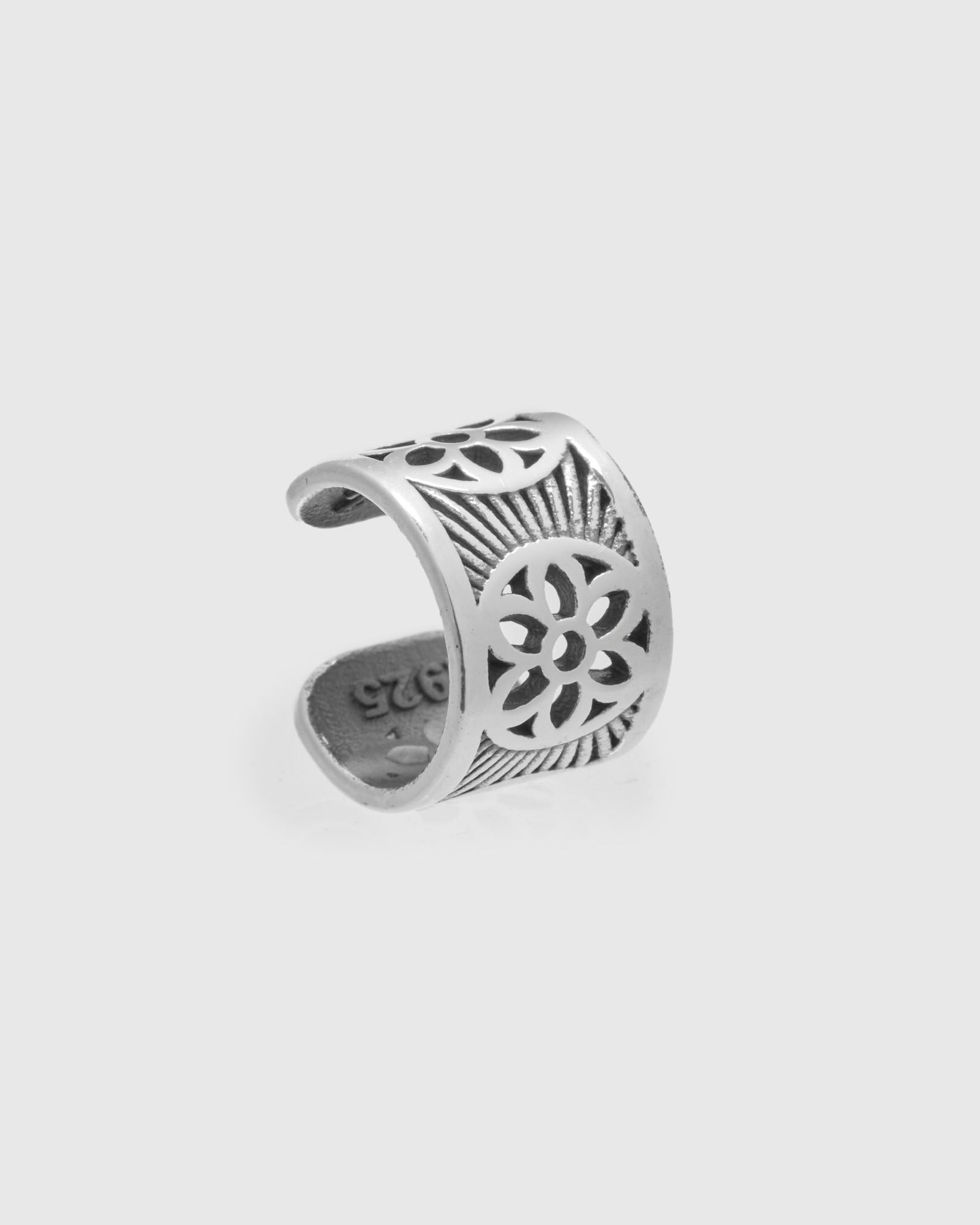 Ear Cuff Rosette Burst in Sterling Silver - 1