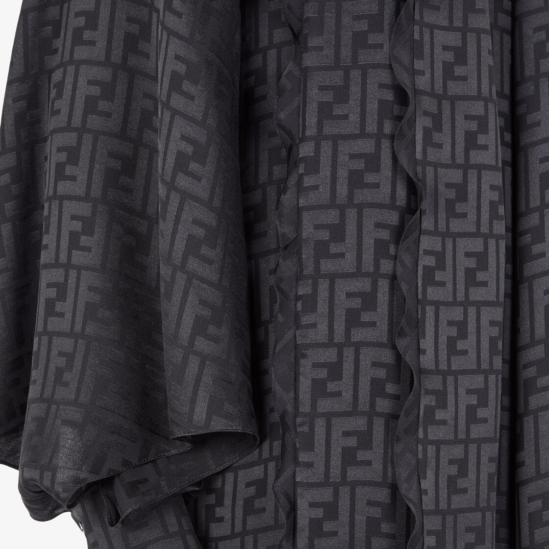 Black FF jacquard silk dress - 3