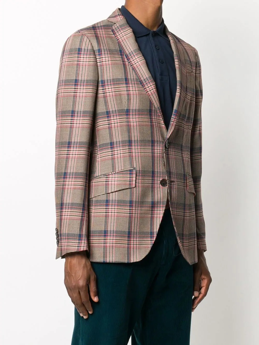 plaid print tailored blazer - 3