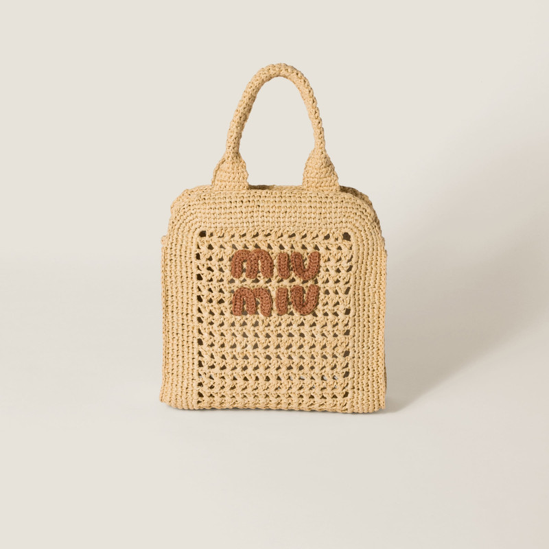 Raffia-effect woven tote bag 1