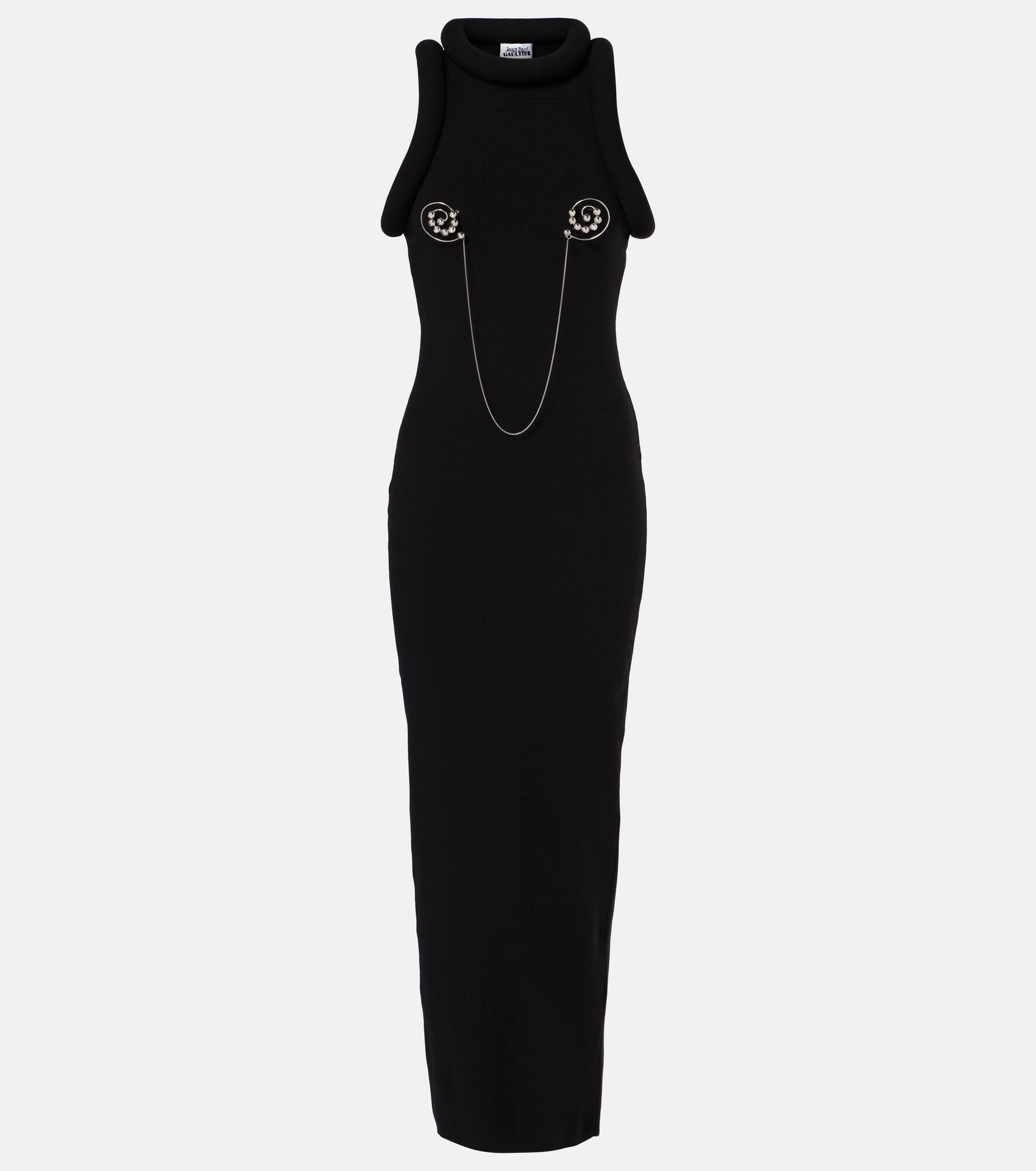 3D embellished jersey maxi dress - 1