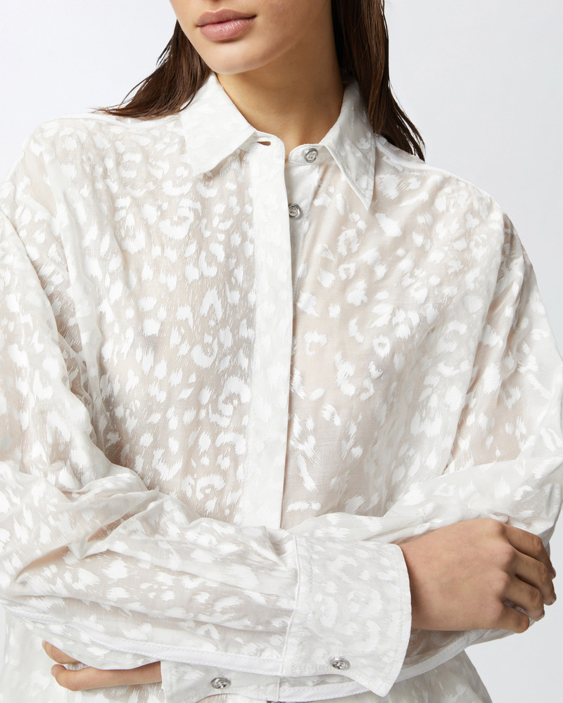 PRINTED TRANSPARENT SILK-BLEND VOILE SHIRT 5