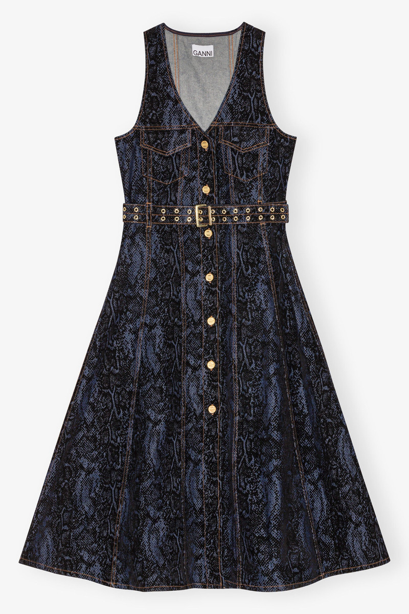 BLUE SNAKE PRINT DRESS 1