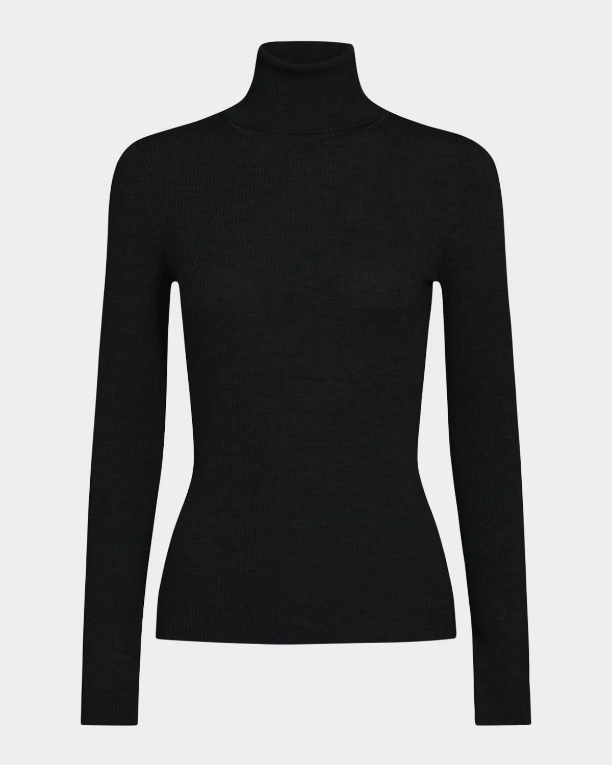 Rib-Knit Wool Turtleneck Sweater - 1