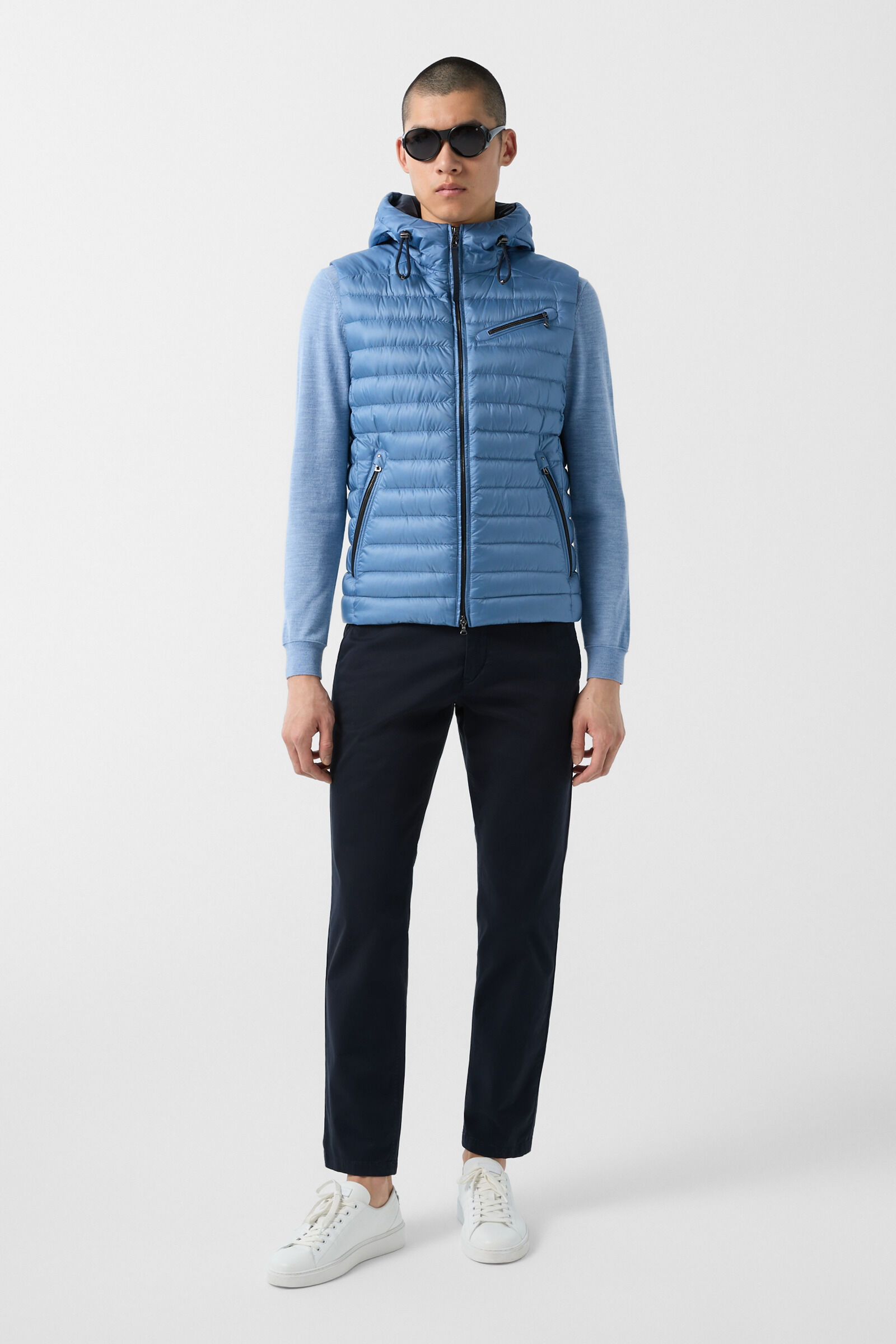 Lonne lightweight down vest in Blue - 4