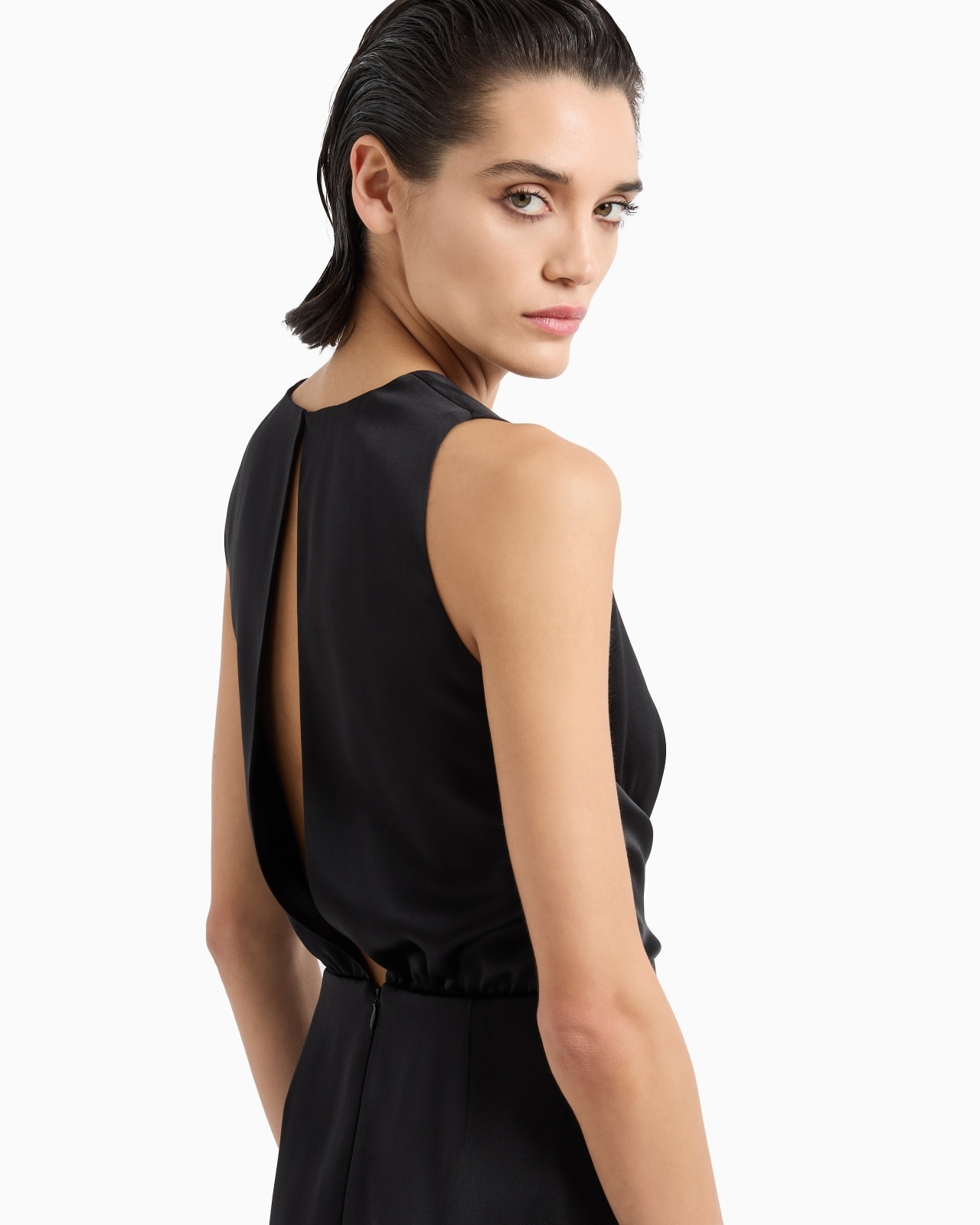 DOUBLE-FACED SILK-SATIN LONG DRESS - 4