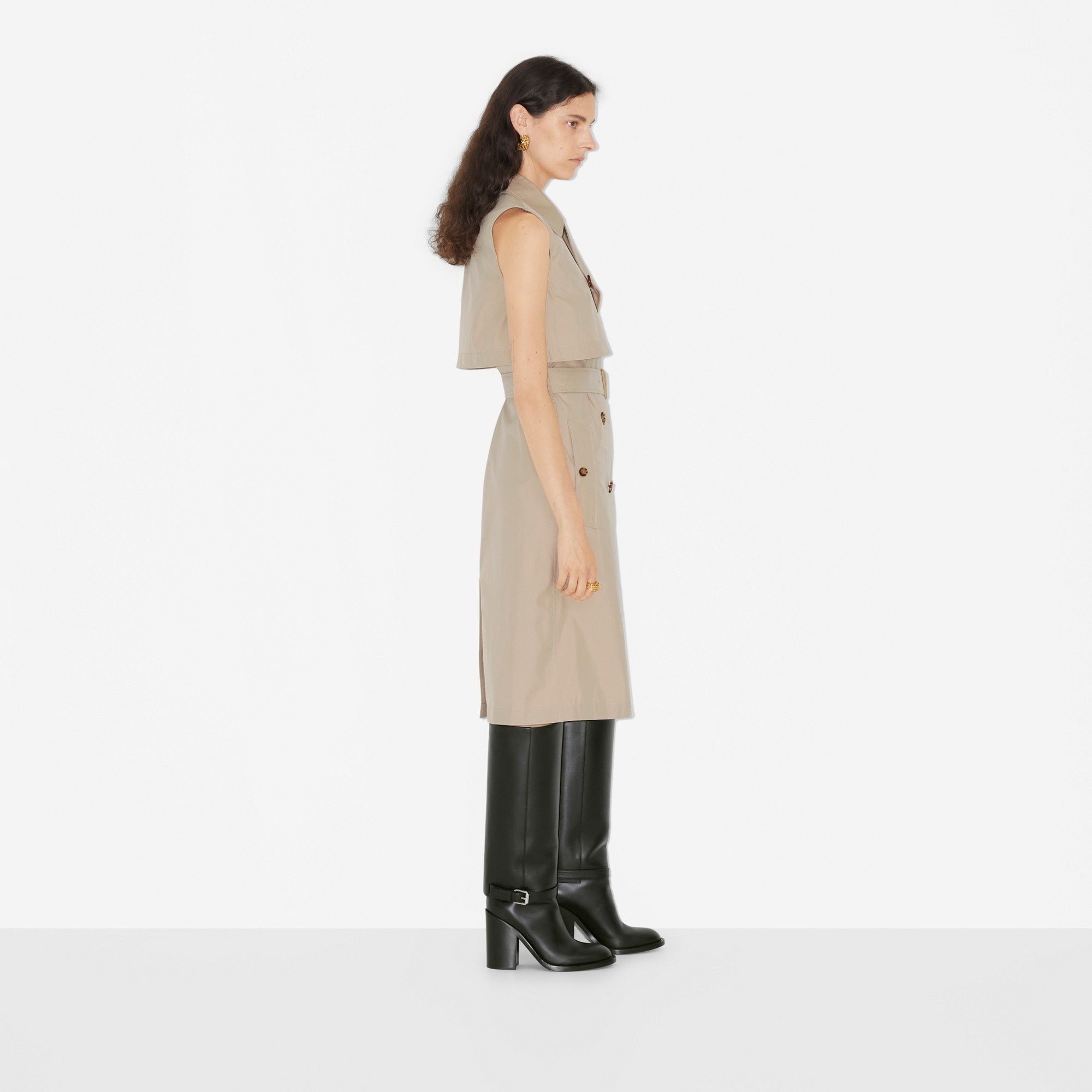Cotton Blend Trench Dress - 3