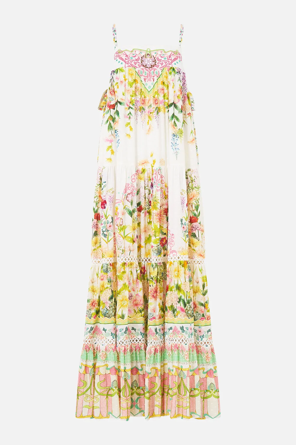LONG TIERED DRESS WITH BOW TIES - 1