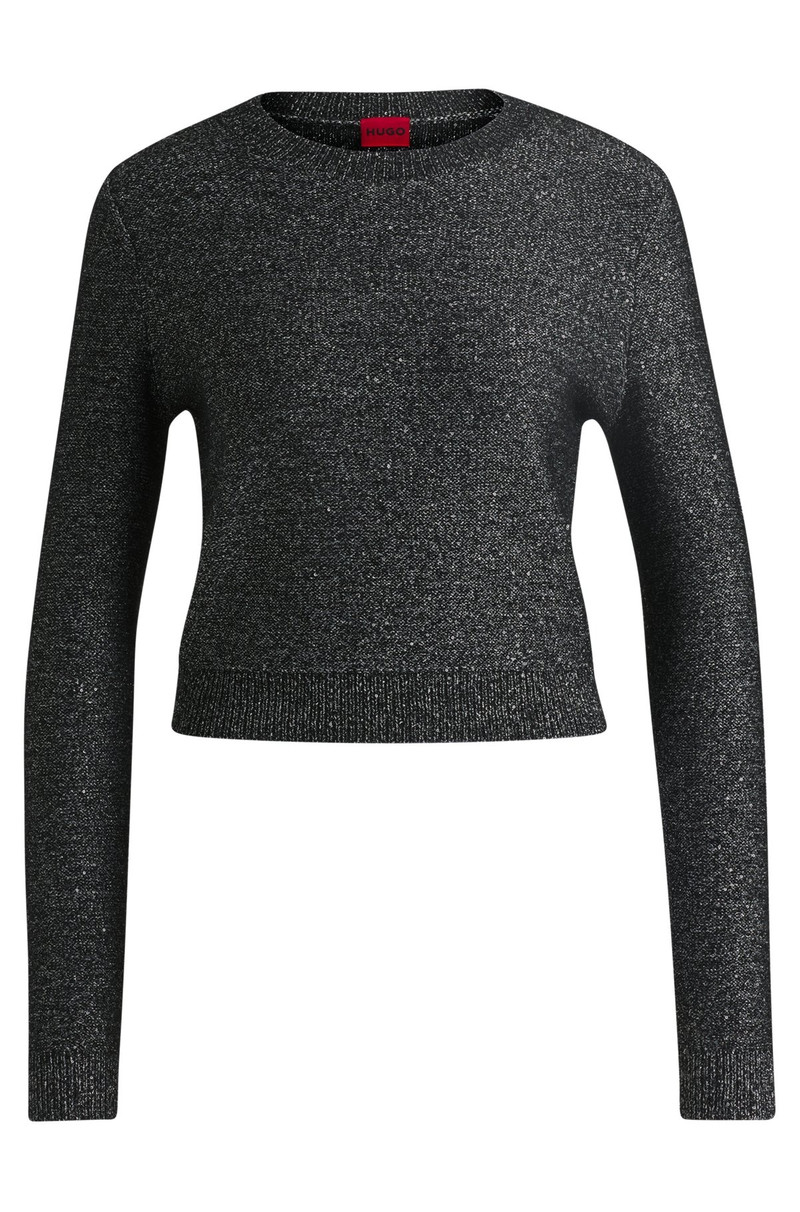 CROPPED SLIM-FIT SWEATER WITH SEQUIN EMBELLISHMENT 1