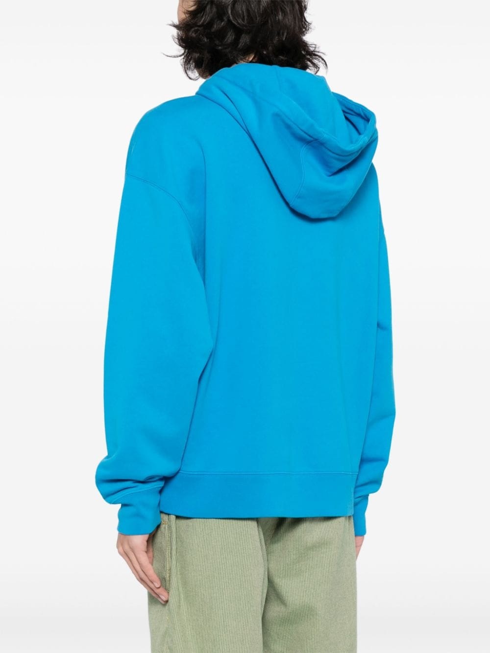 embroidered-logo cotton hoodie - 4