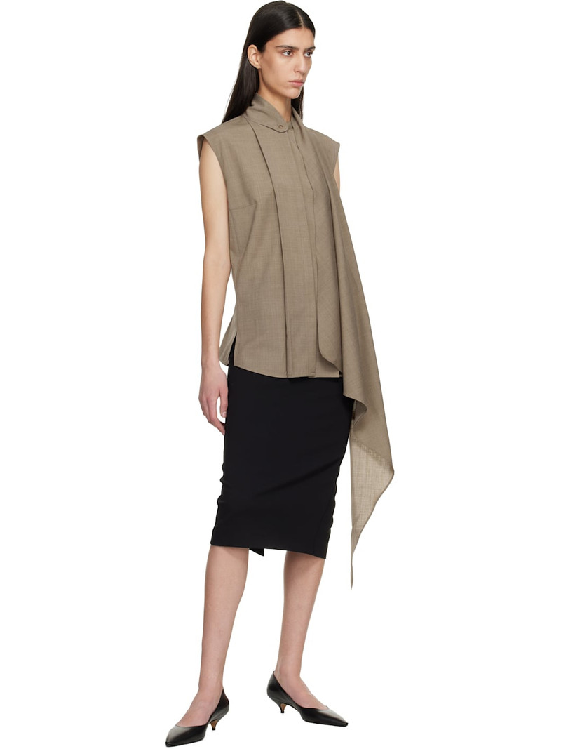 LE17SEPTEMBRE Brown Cape Sleeveless Blouse outlook