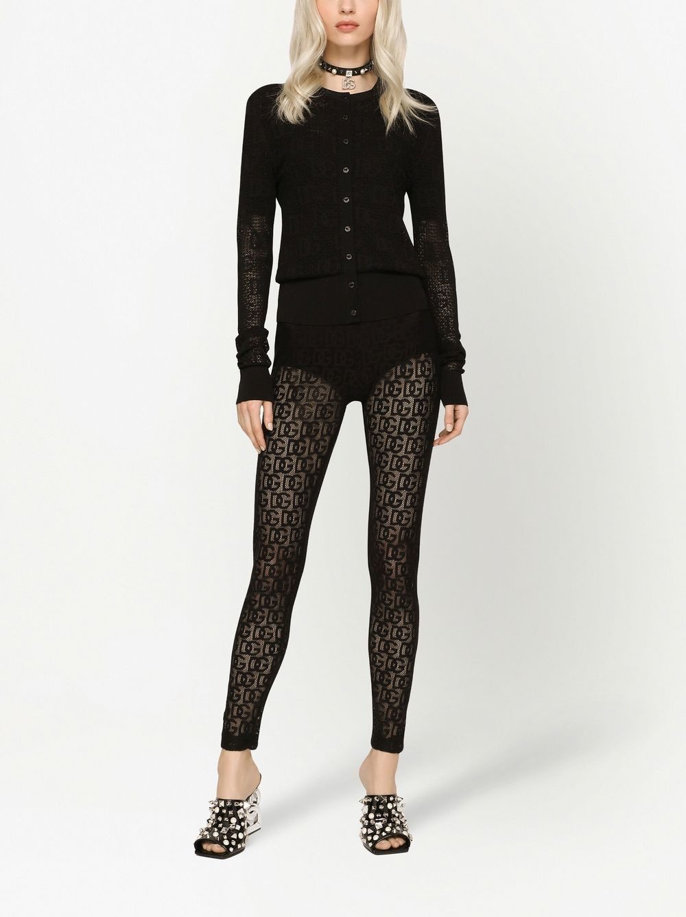 jacquard logo cardigan - 3
