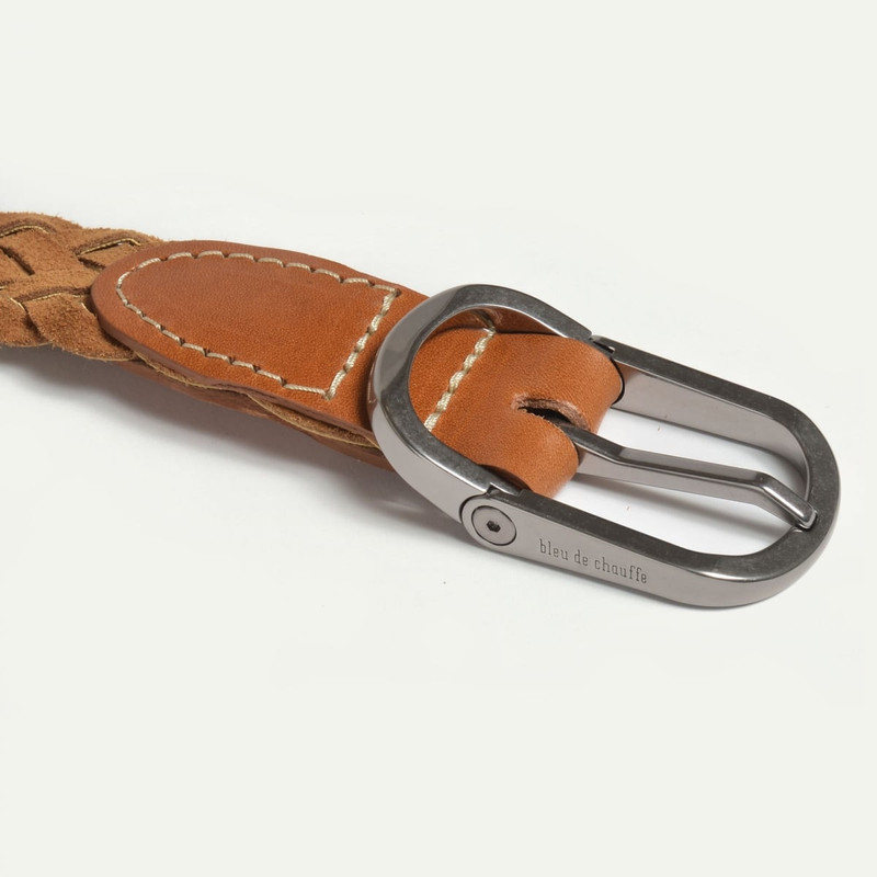 CLIQUET BELT / BRAIDED LEATHER  -  HONEY SUEDE 4