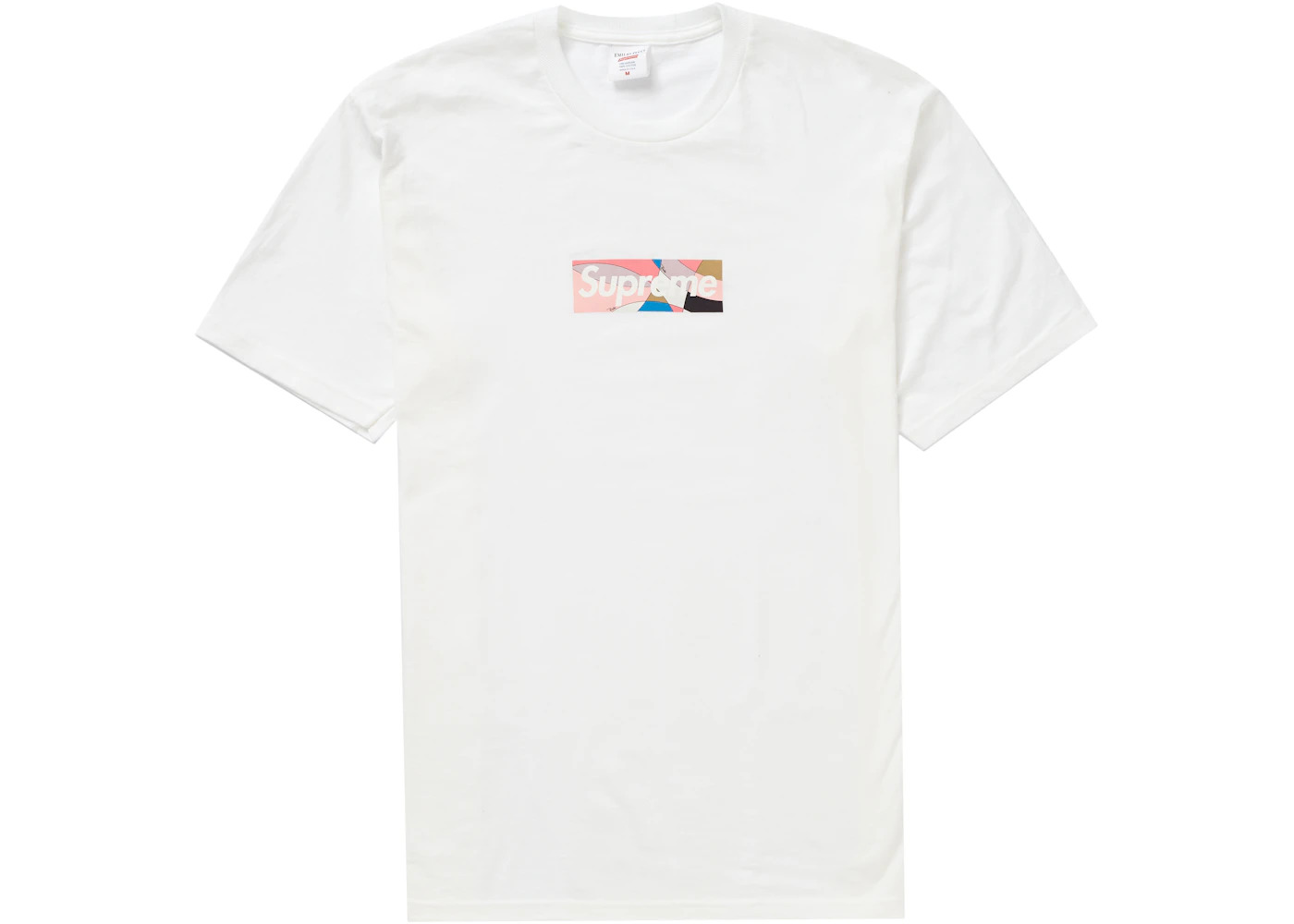 Supreme Emilio Pucci Box Logo Tee White/Dusty Pink - 1